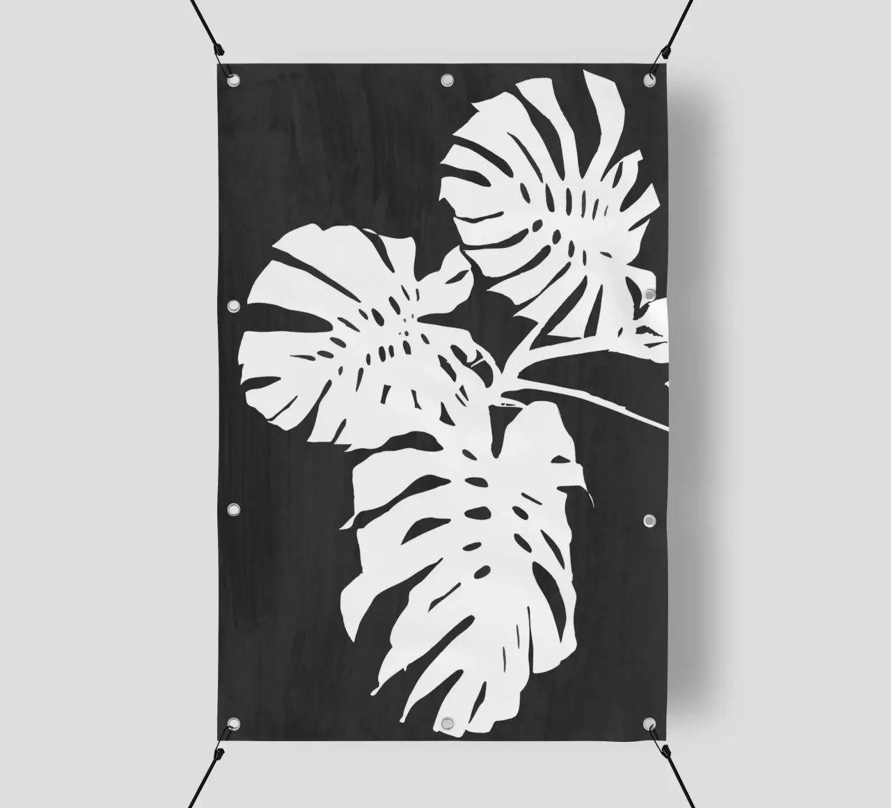 Colpo di vernice nera di Monstera telo in pvc da amini54