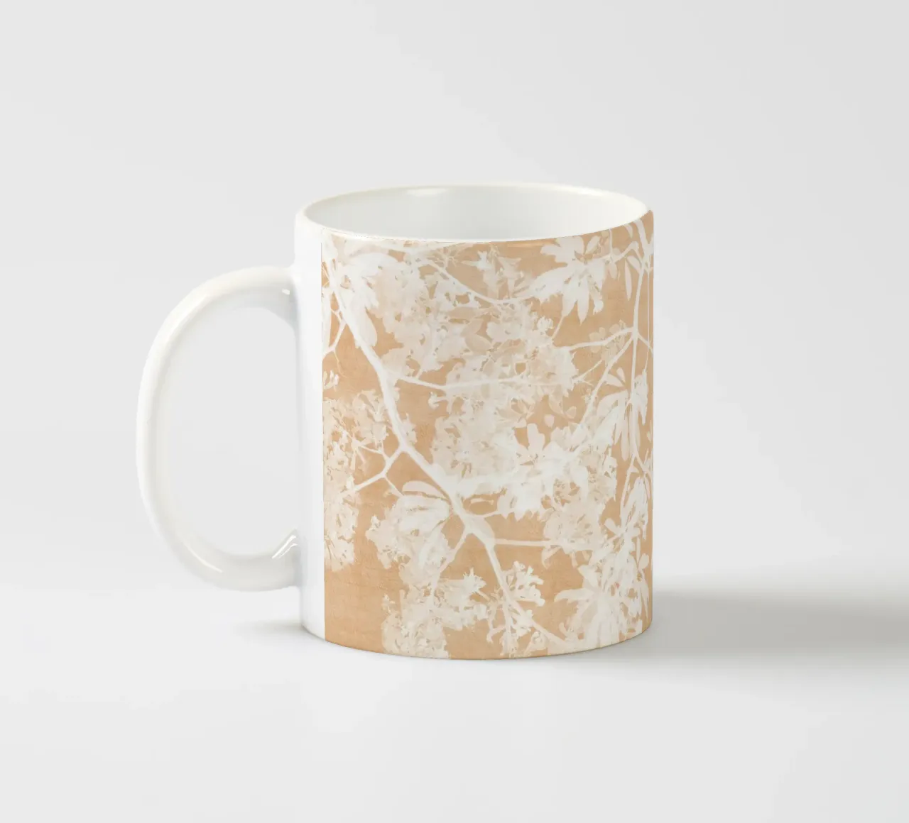 Vernice arancione Colpo di fogliame tazza in ceramica da amini54
