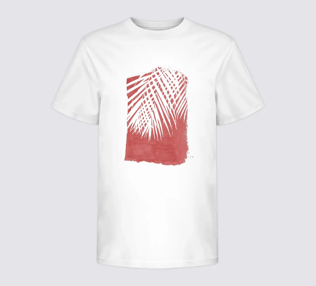 Tratto di vernice rossa di foglie di palma t-shirt bambini da amini54