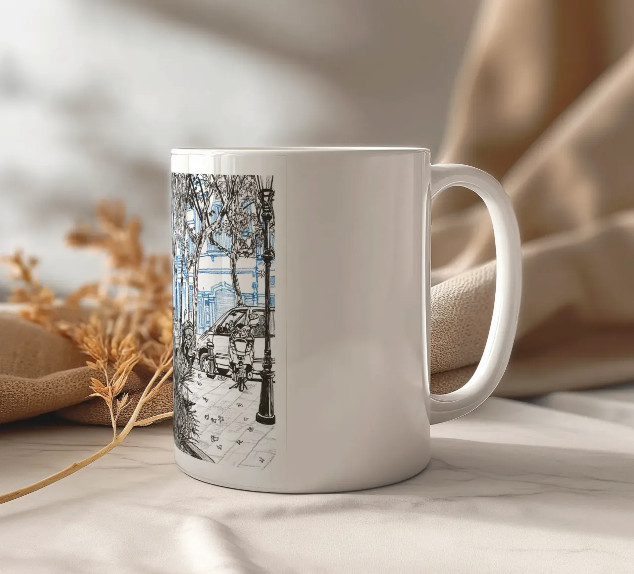 La statua e il bambino tazza in ceramica da Asobōze