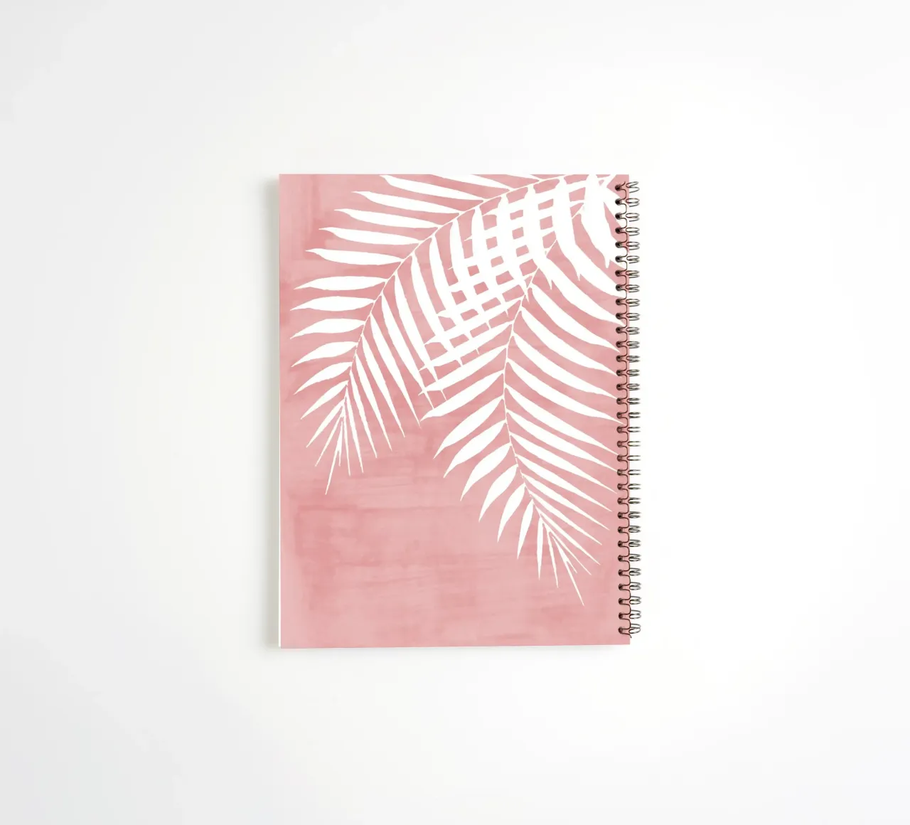 Pincelada de pintura rosa de hojas de palmera cuaderno de espiral de amini54