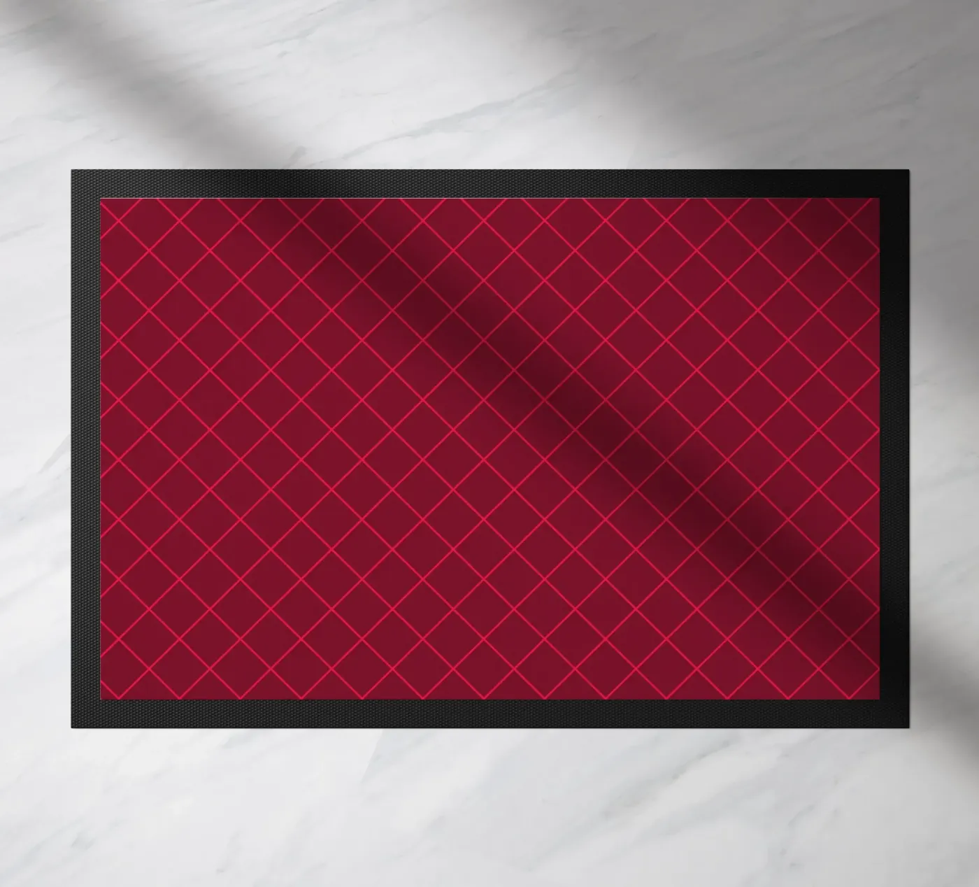 Geometrics Red doormat by Kate Westworth