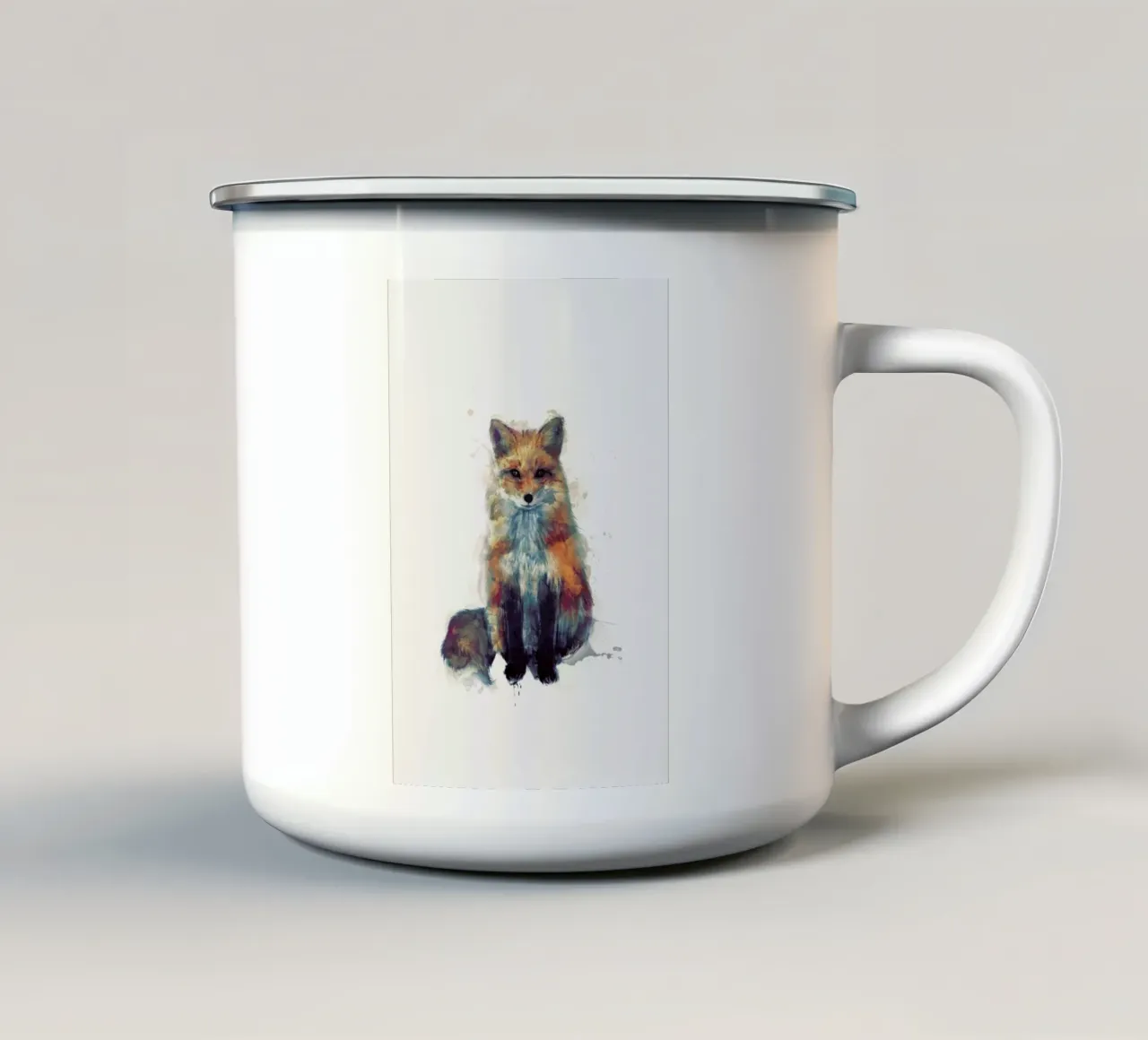 Fox taza de esmalte de Amy Hamilton