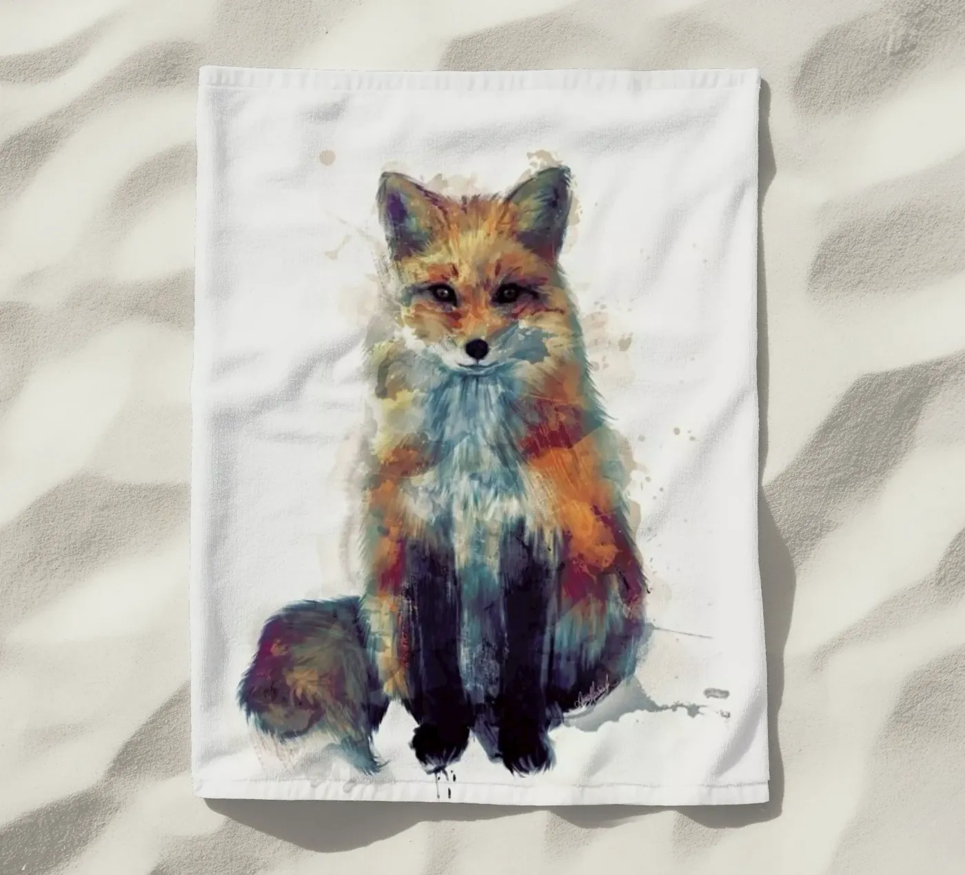 Fox strandhanddoek van Amy Hamilton