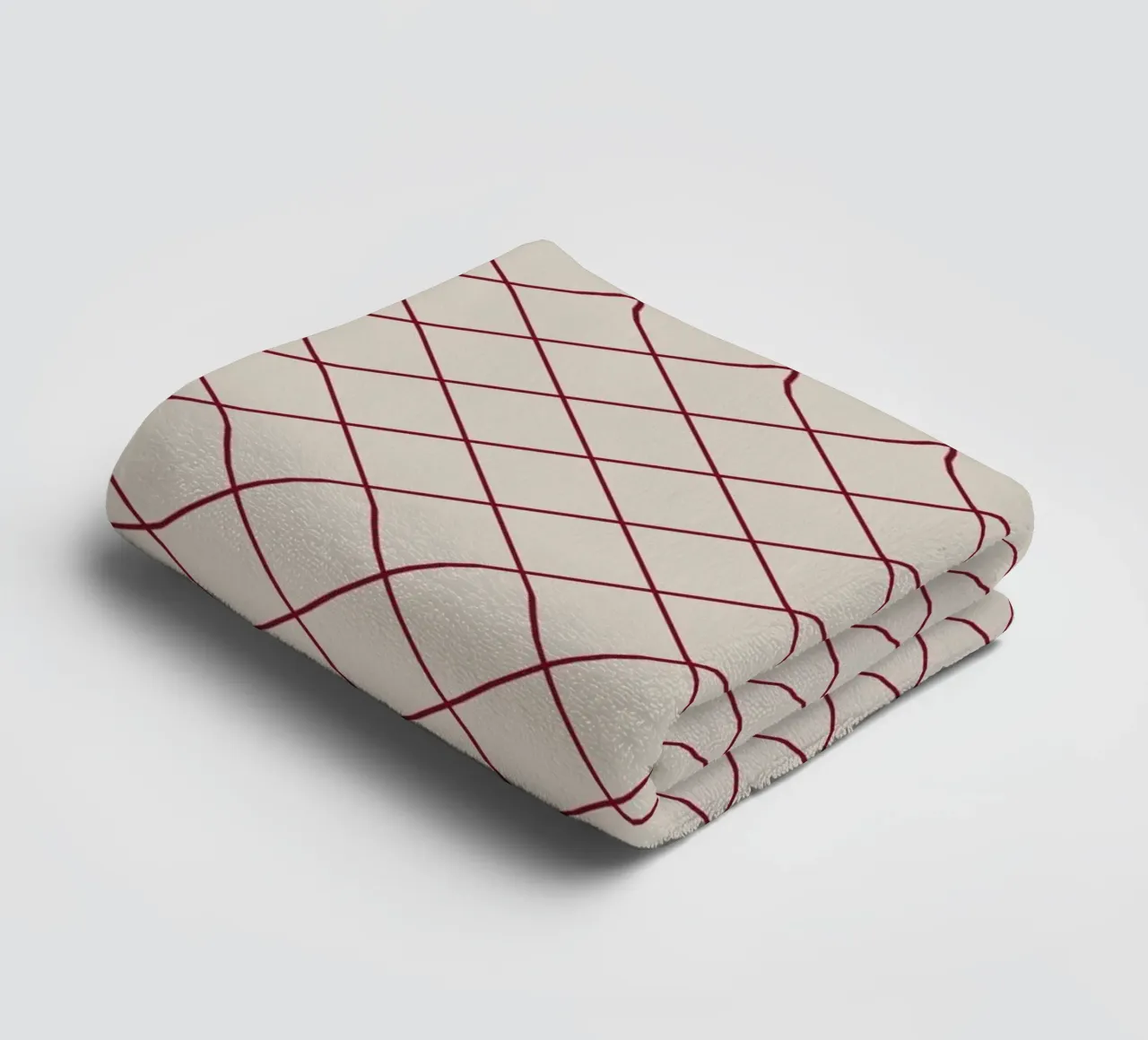 Geometrics Beige Red asciugamano da bagno da Kate Westworth