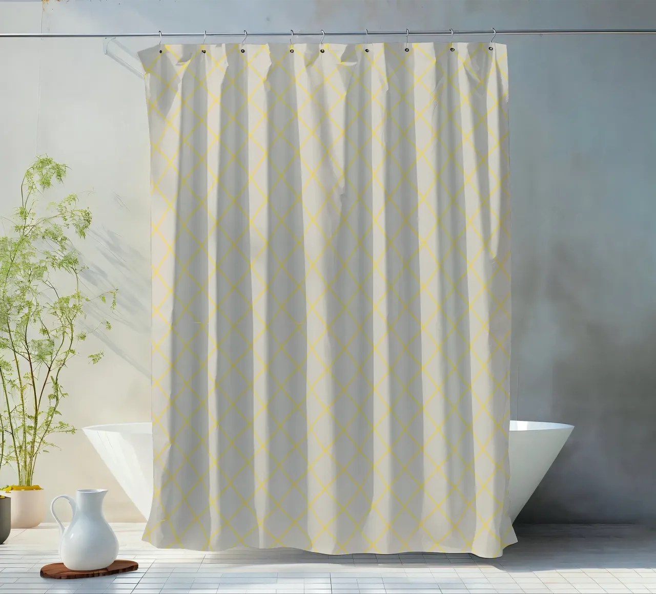 Geometrics Yellow tenda da doccia da Kate Westworth