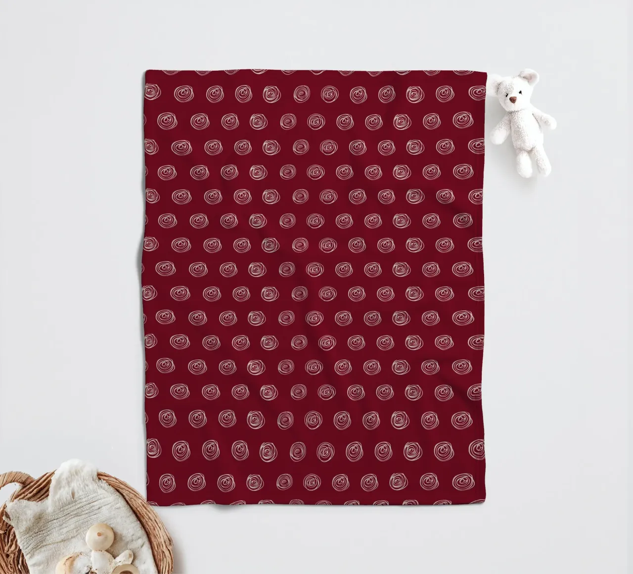 Dots Red fleece blanket by Kate Westworth
