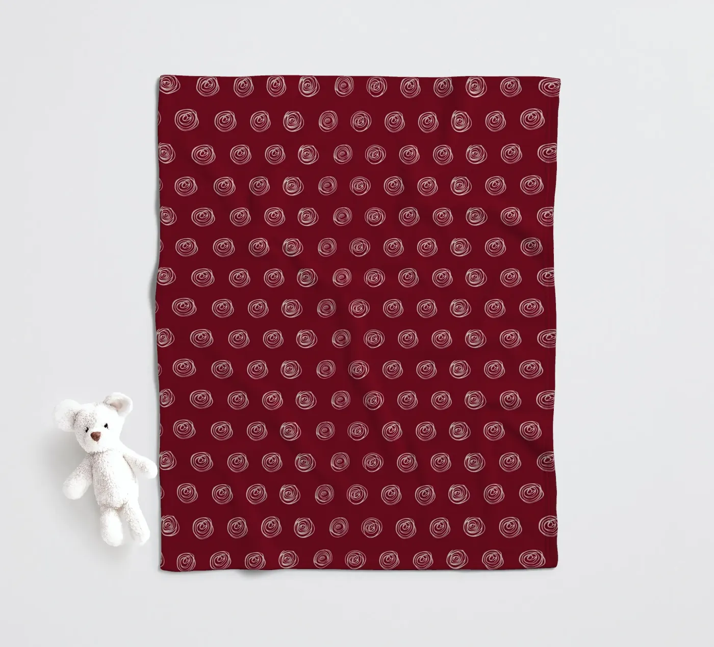 Dots Red fleece blanket by Kate Westworth
