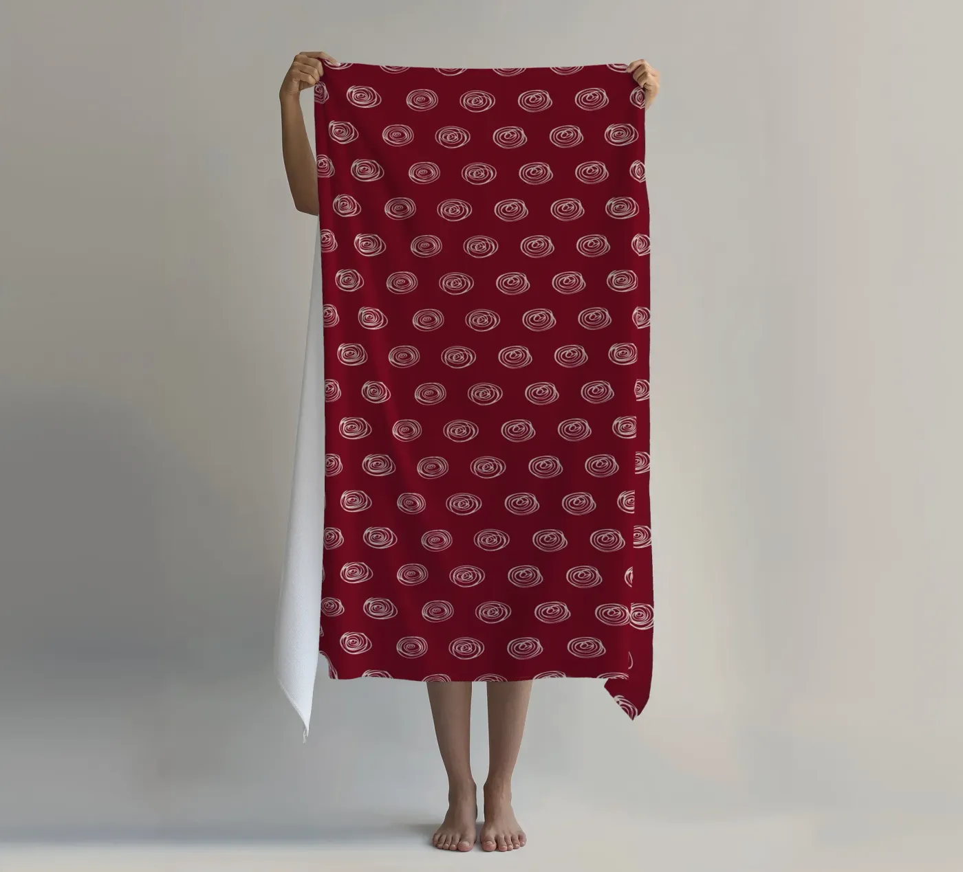 Dots Red strandhanddoek van Kate Westworth