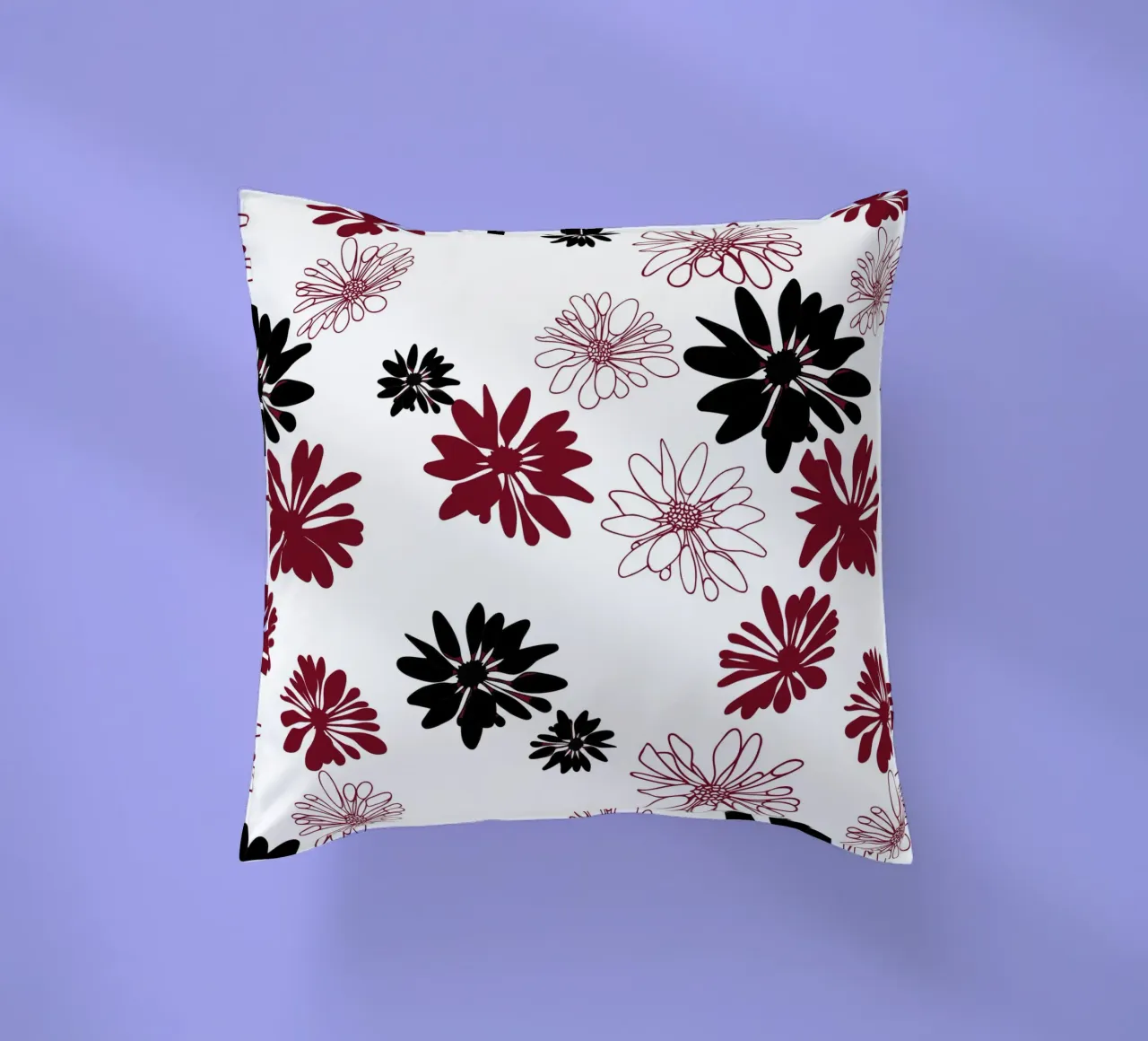 Bloom Boom Colour Splash White Black Red cuscino da Kate Westworth