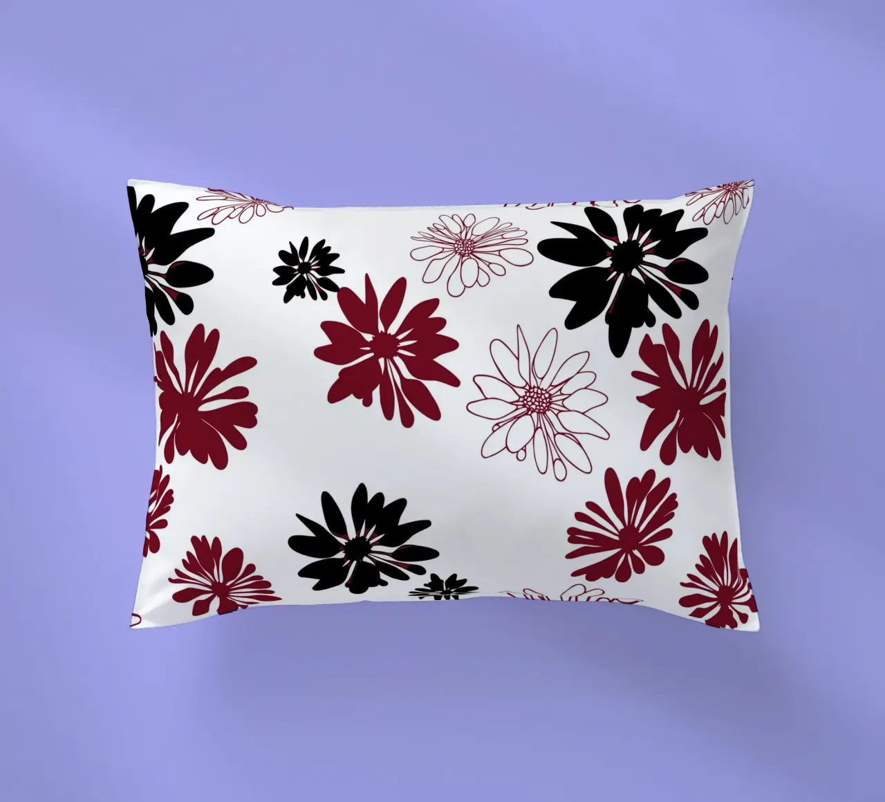 Bloom Boom Colour Splash White Black Red cuscino da Kate Westworth