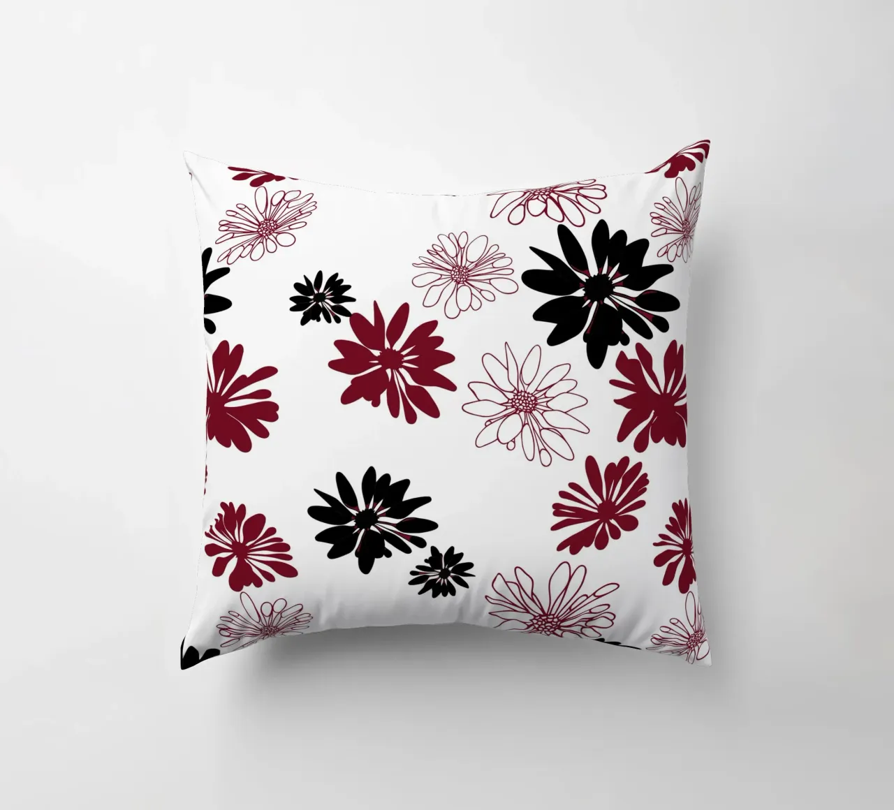 Bloom Boom Colour Splash White Black Red cuscino da Kate Westworth