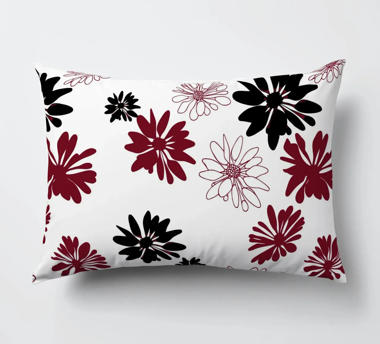 Bloom Boom Colour Splash White Black Red cuscino da Kate Westworth