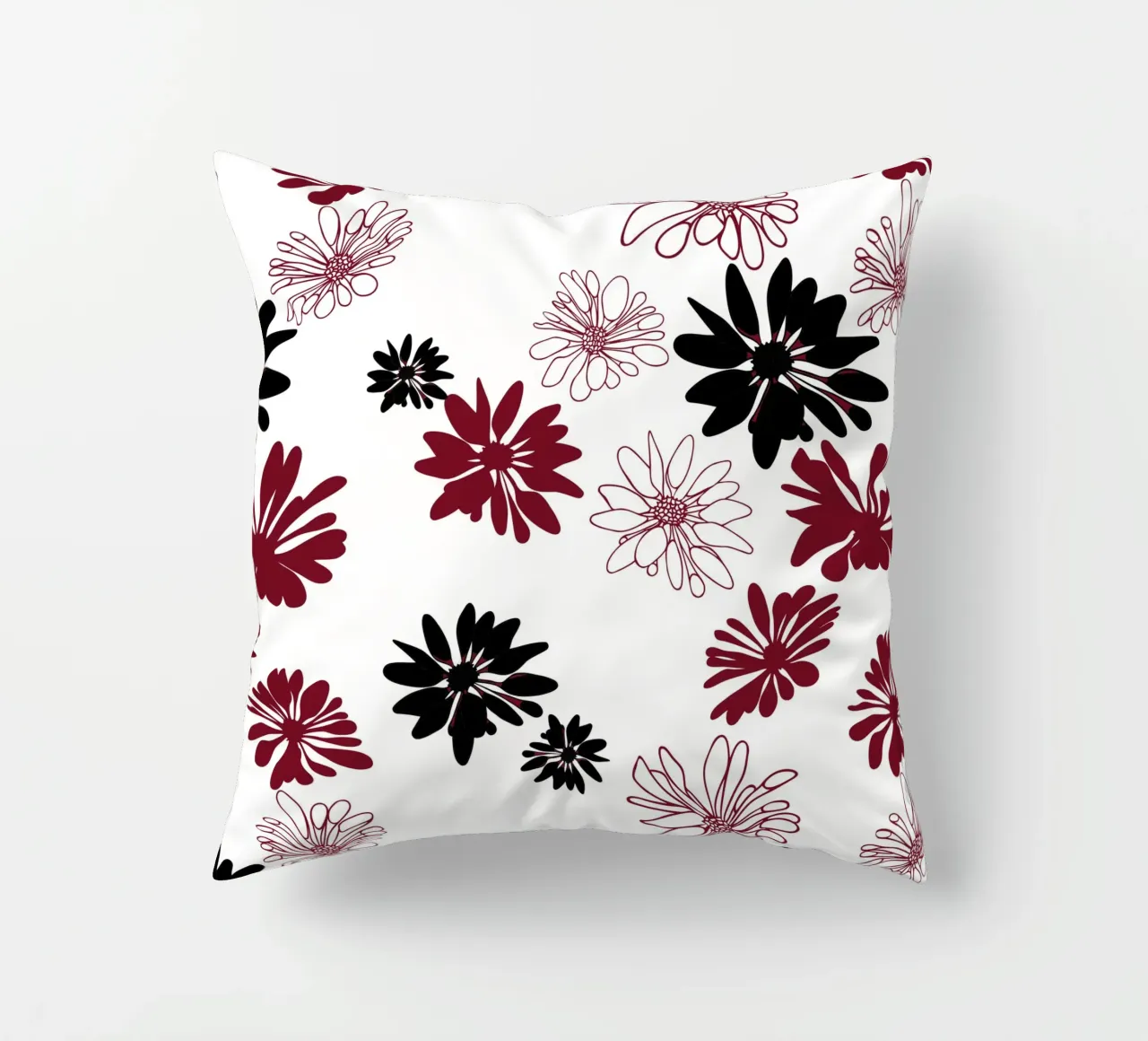 Bloom Boom Colour Splash White Black Red cuscino da Kate Westworth
