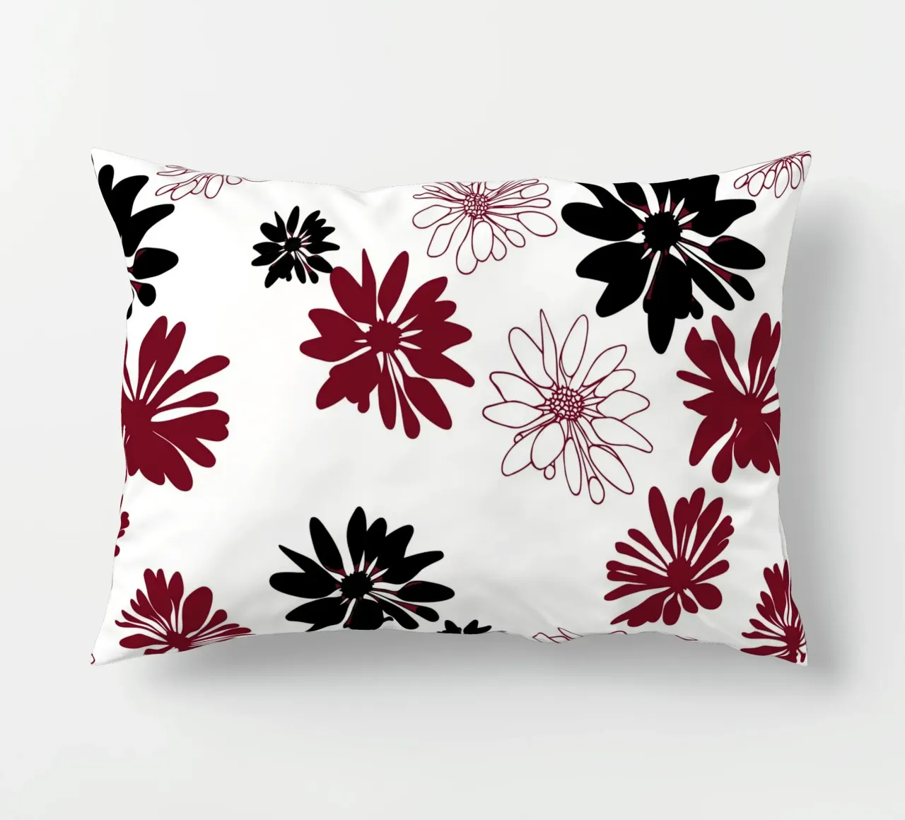 Bloom Boom Colour Splash White Black Red cuscino da Kate Westworth