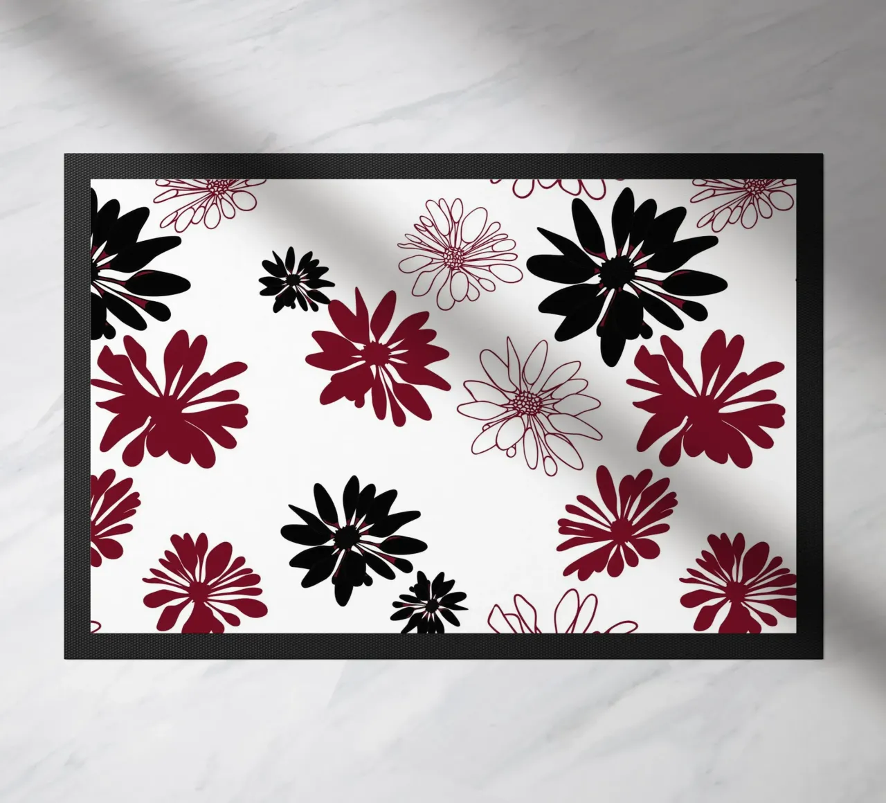 Bloom Boom Colour Splash White Black Red zerbino da Kate Westworth
