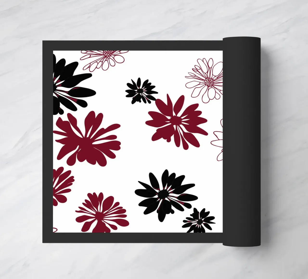 Bloom Boom Colour Splash White Black Red zerbino da Kate Westworth