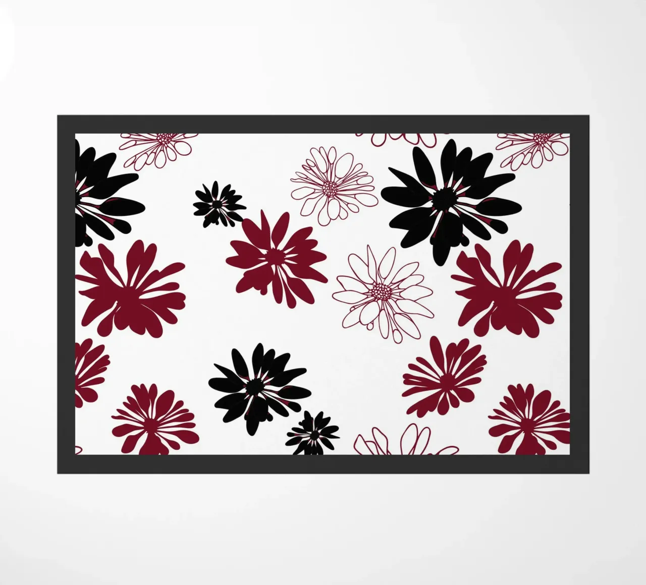 Bloom Boom Colour Splash White Black Red zerbino da Kate Westworth