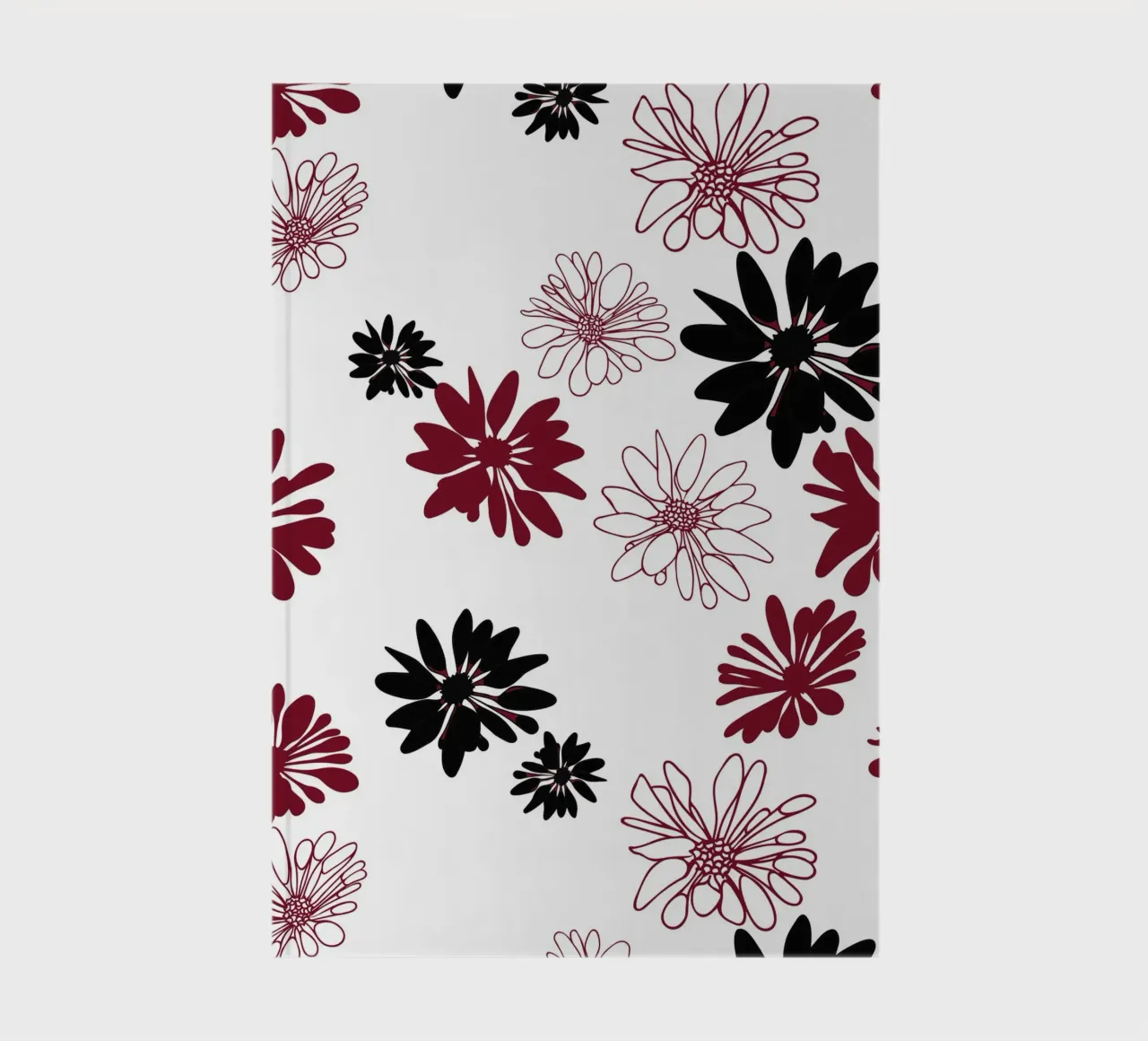 Bloom Boom Colour Splash White Black Red notebook by Kate Westworth