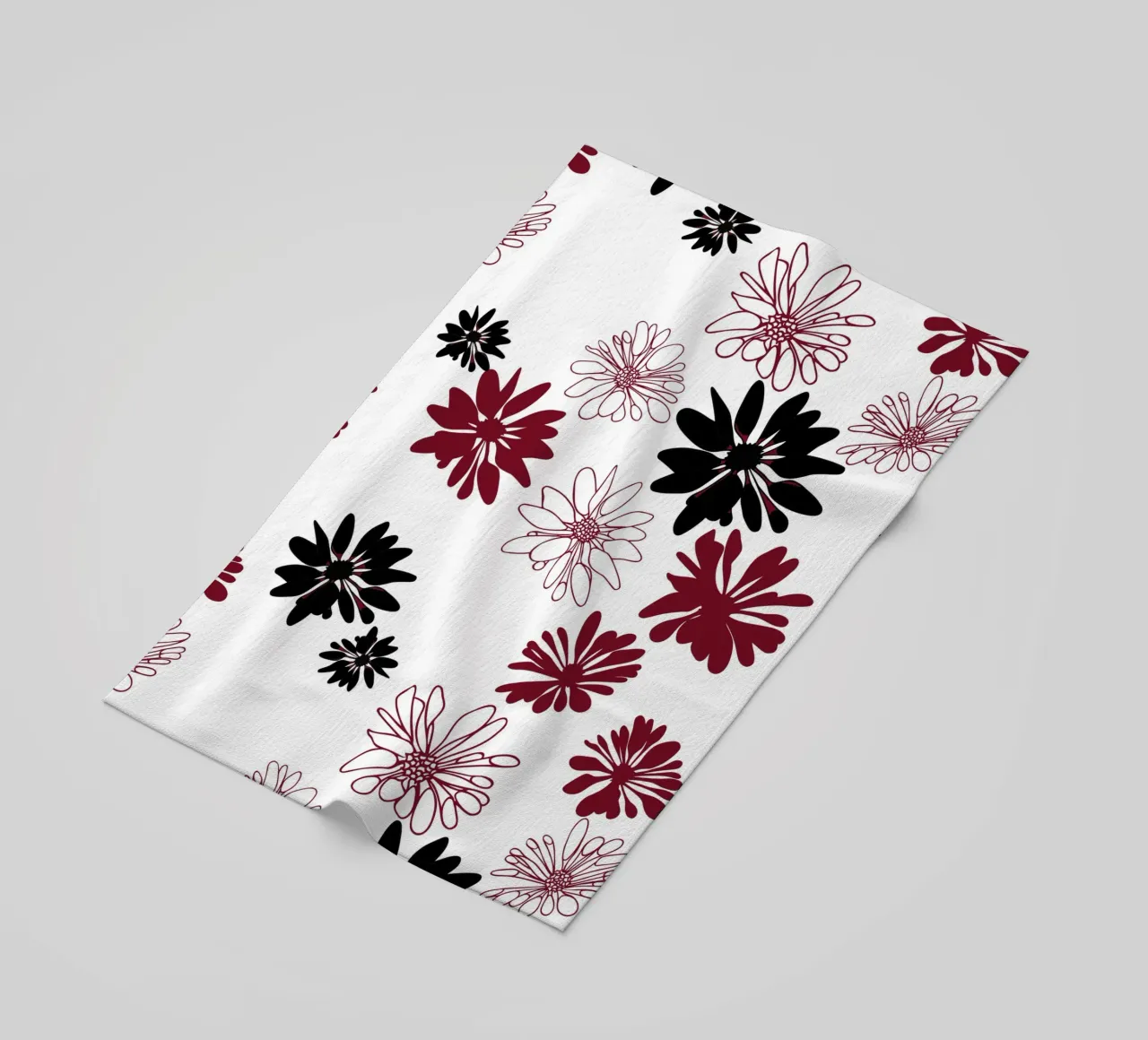 Bloom Boom Colour Splash White Black Red telo mare da Kate Westworth