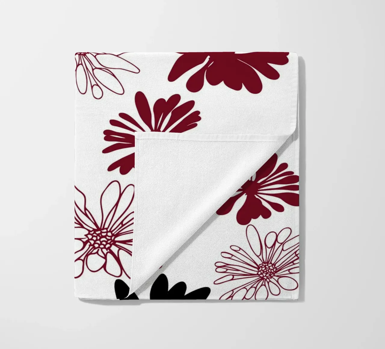 Bloom Boom Colour Splash White Black Red telo mare da Kate Westworth