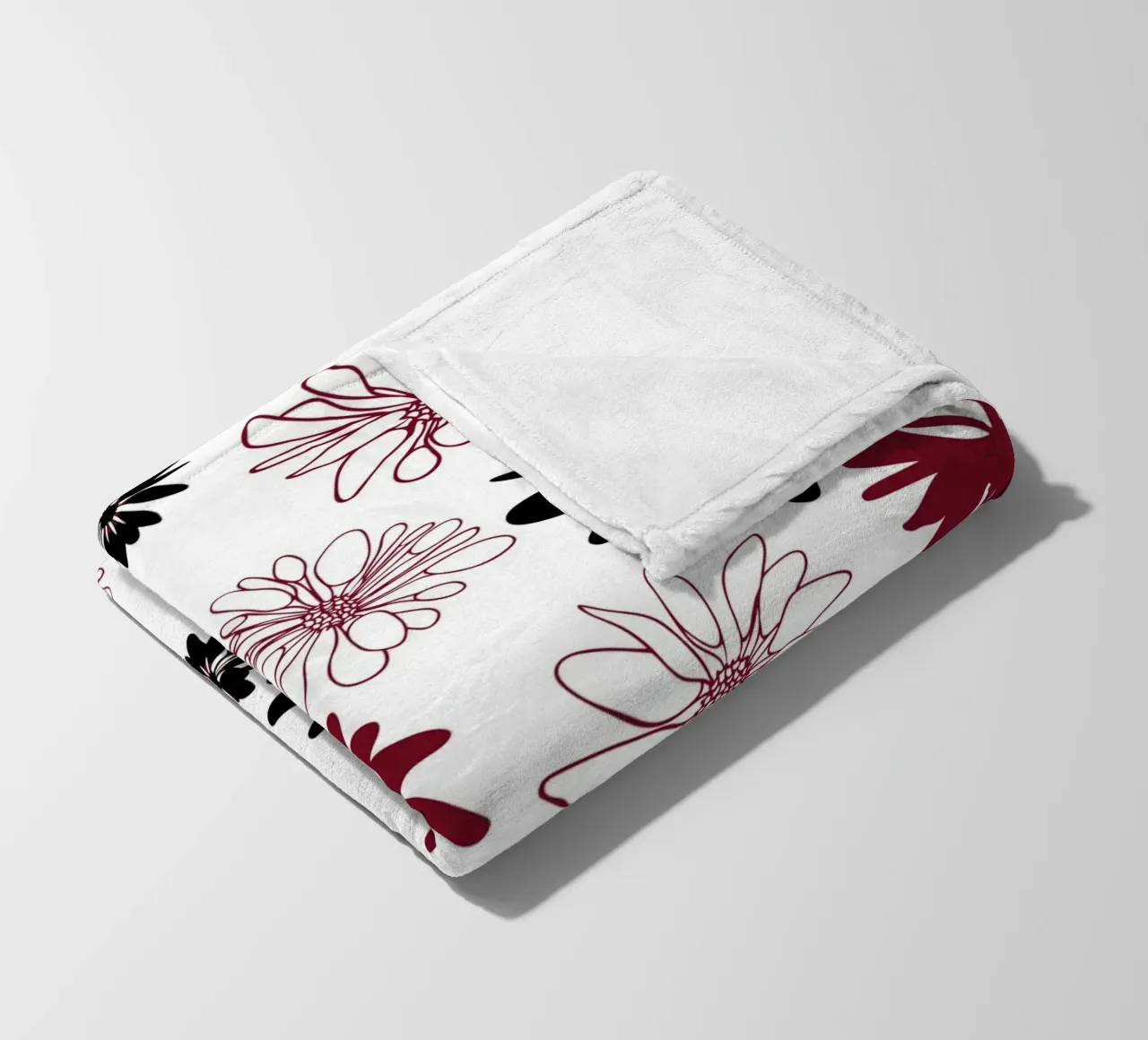 Bloom Boom Colour Splash White Black Red coperta in pile da Kate Westworth