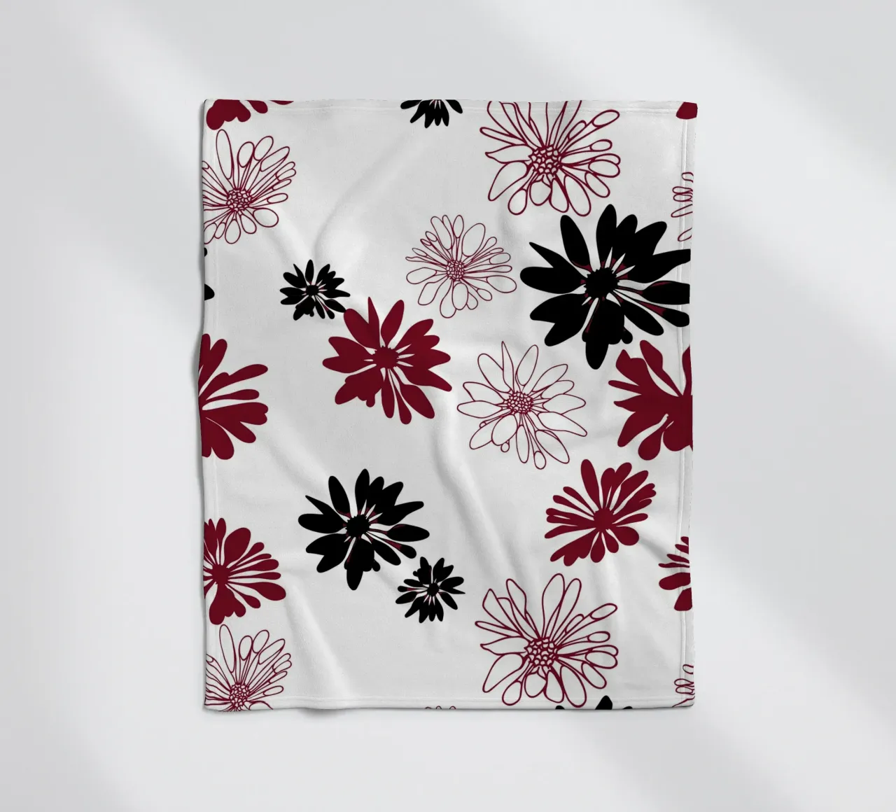 Bloom Boom Colour Splash White Black Red coperta in pile da Kate Westworth