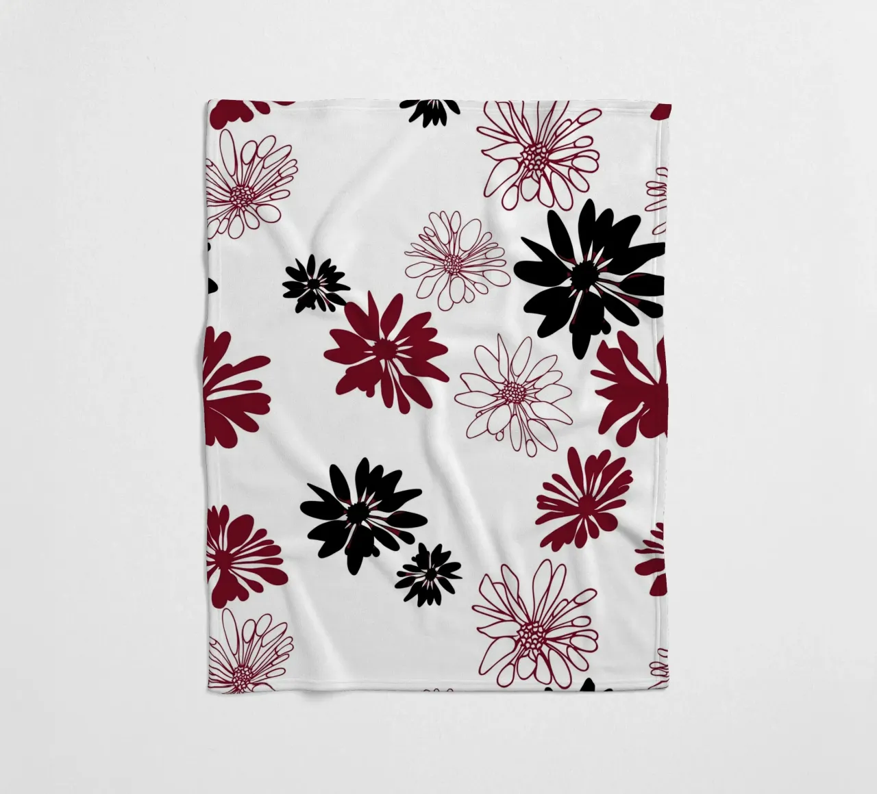 Bloom Boom Colour Splash White Black Red coperta in pile da Kate Westworth