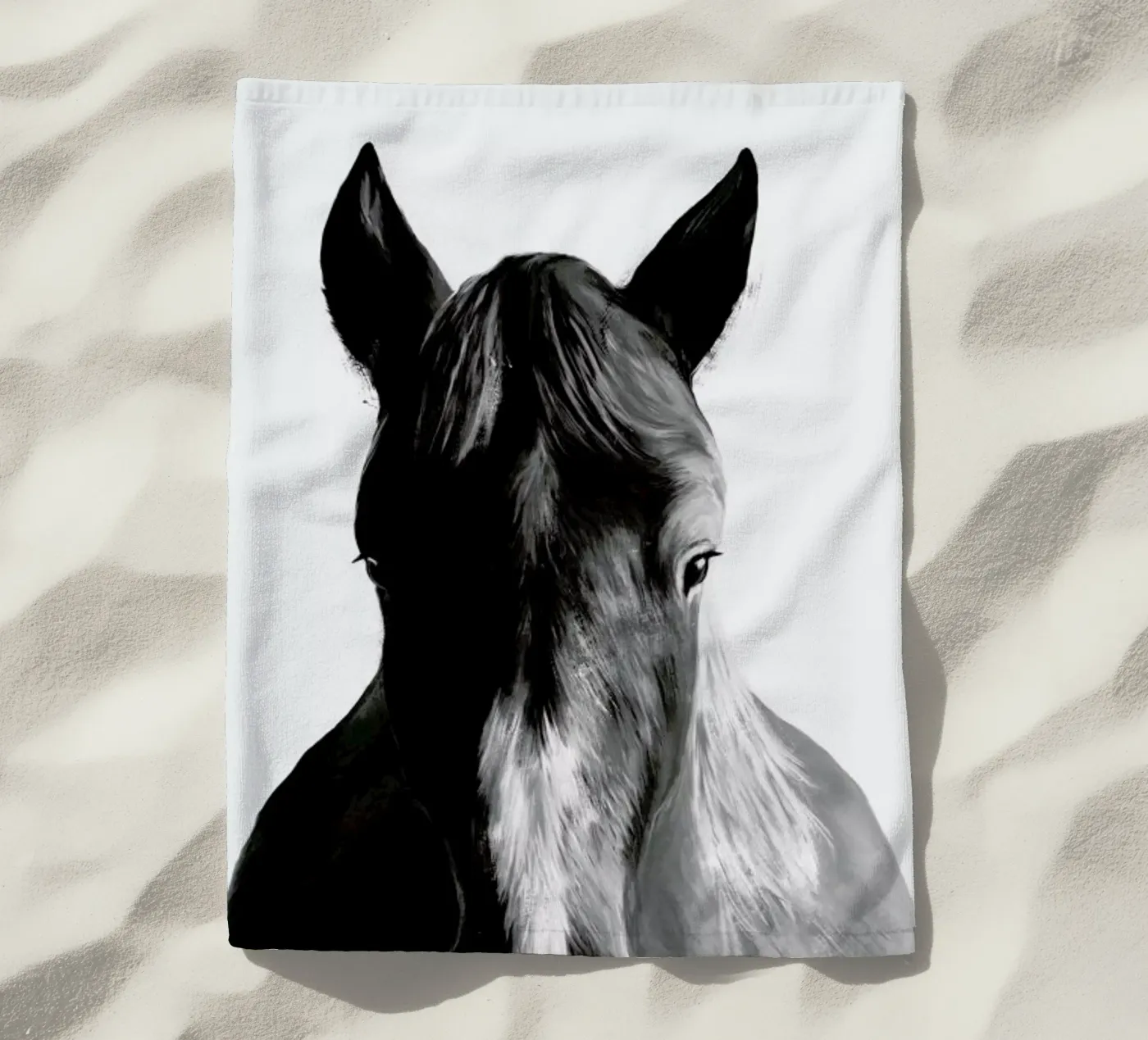 Horse beach towel by Amy Hamilton
