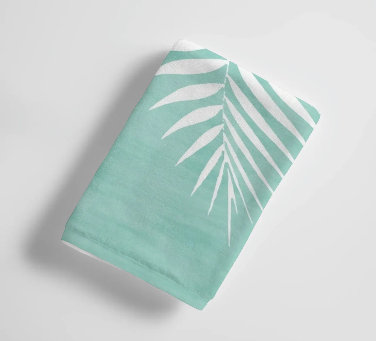 Teal Paint Strich von Palmenblättern Handtuch von amini54