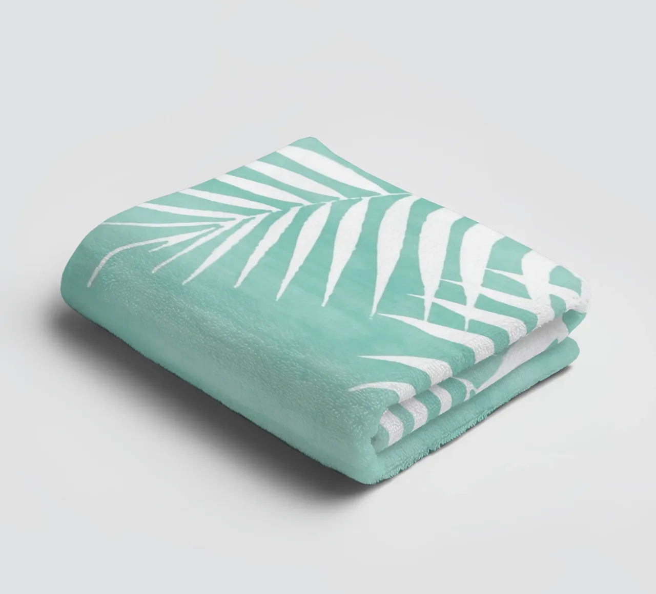 Teal Paint Strich von Palmenblättern Handtuch von amini54
