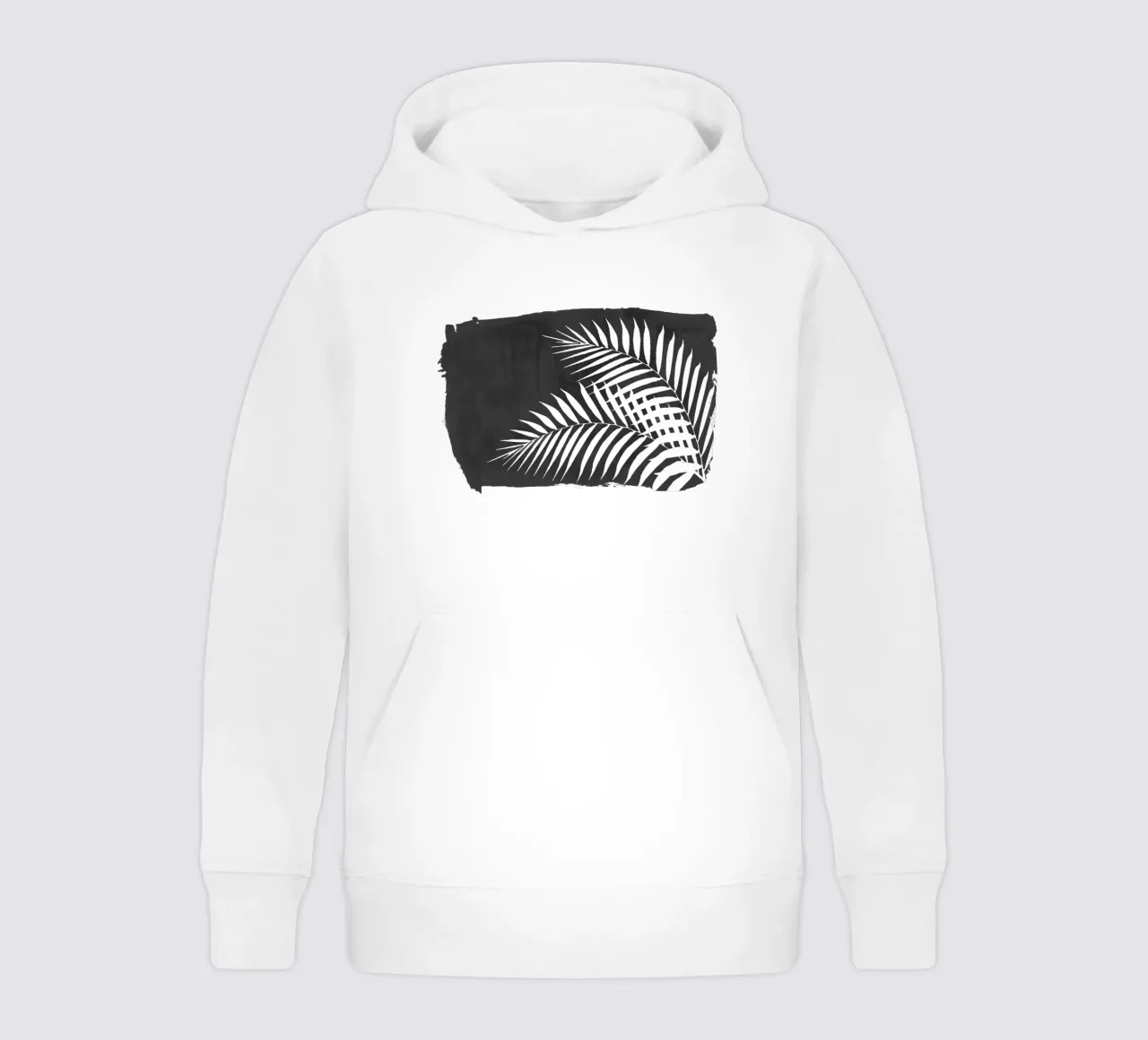 Black Paint Stroke of Palm Leaves kids hoodie by amini54