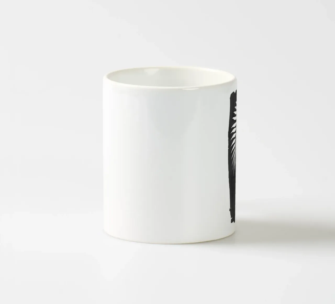 Tratto di vernice nera di foglie di palma tazza in ceramica da amini54