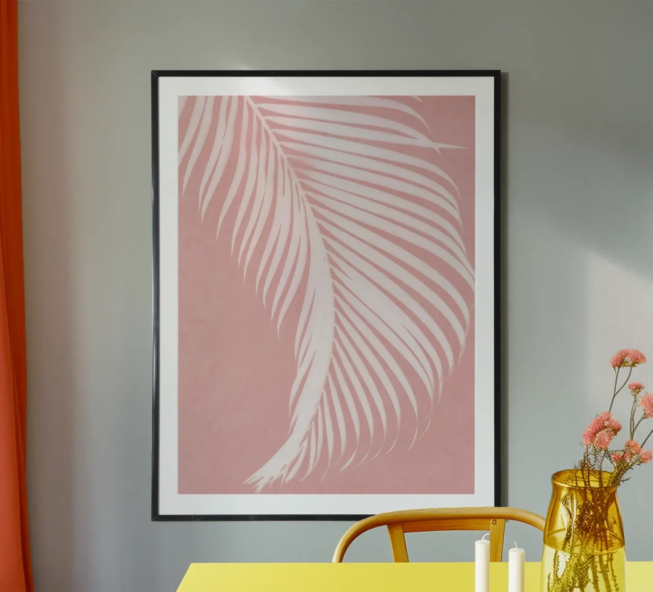 Foglie di palma rosa I carta hahnemühle da amini54