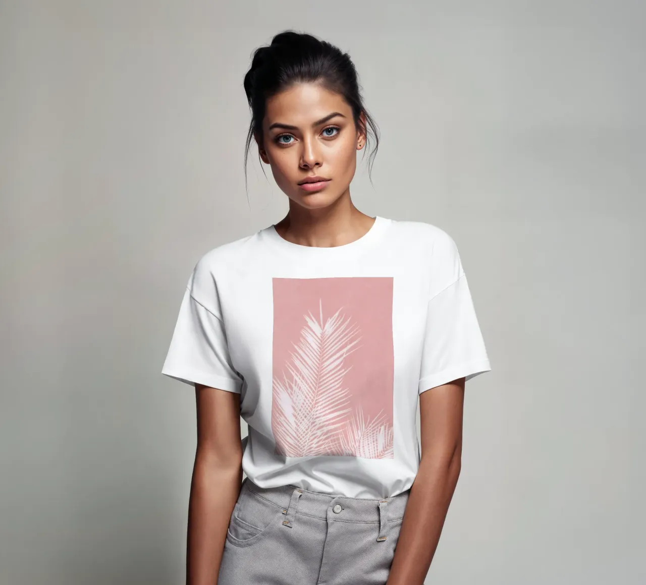 Foglie di palma rosa II t-shirt da amini54