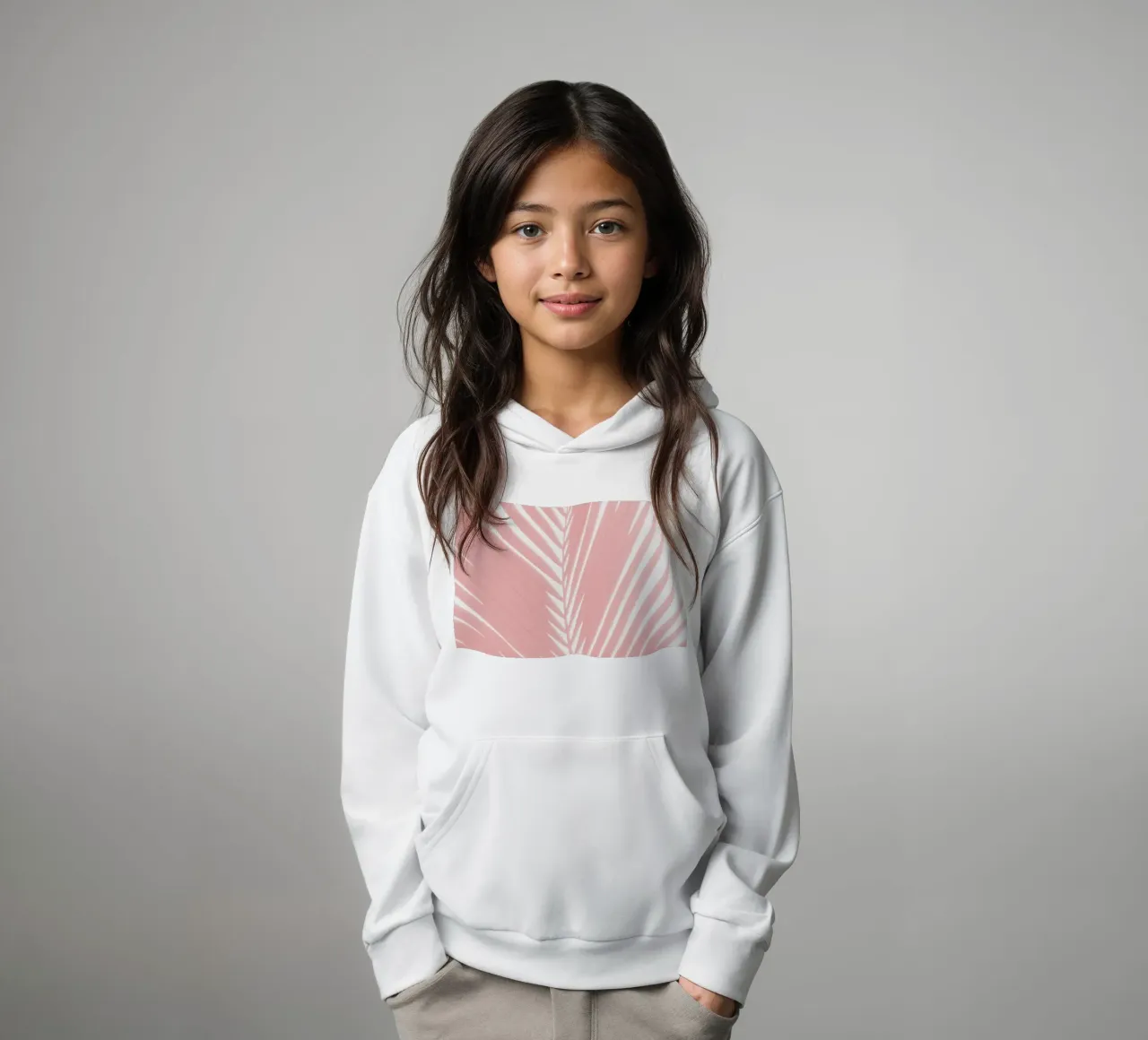 Pink Palm Leaves III kids hoodie by amini54