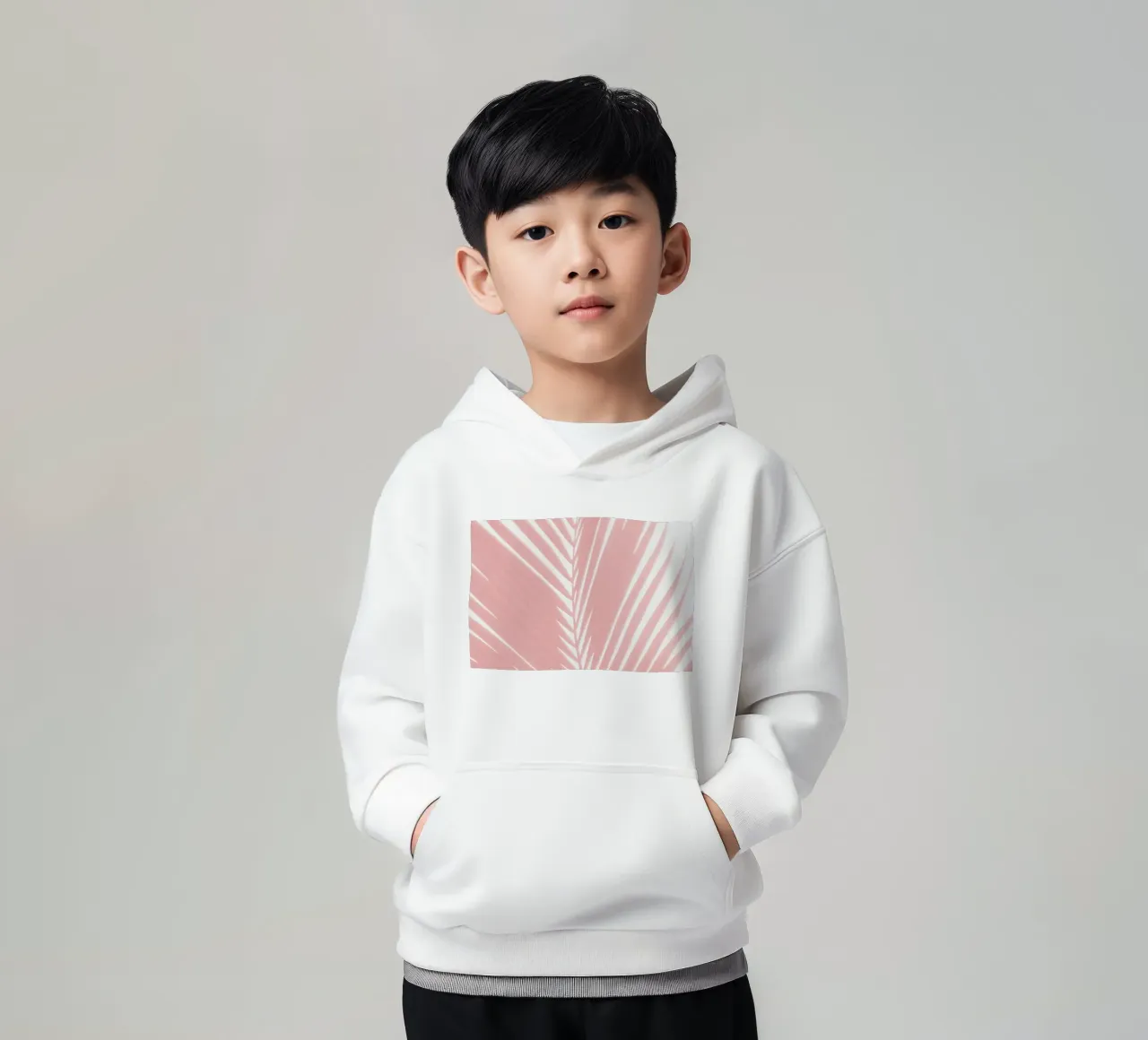 Pink Palm Leaves III kids hoodie by amini54
