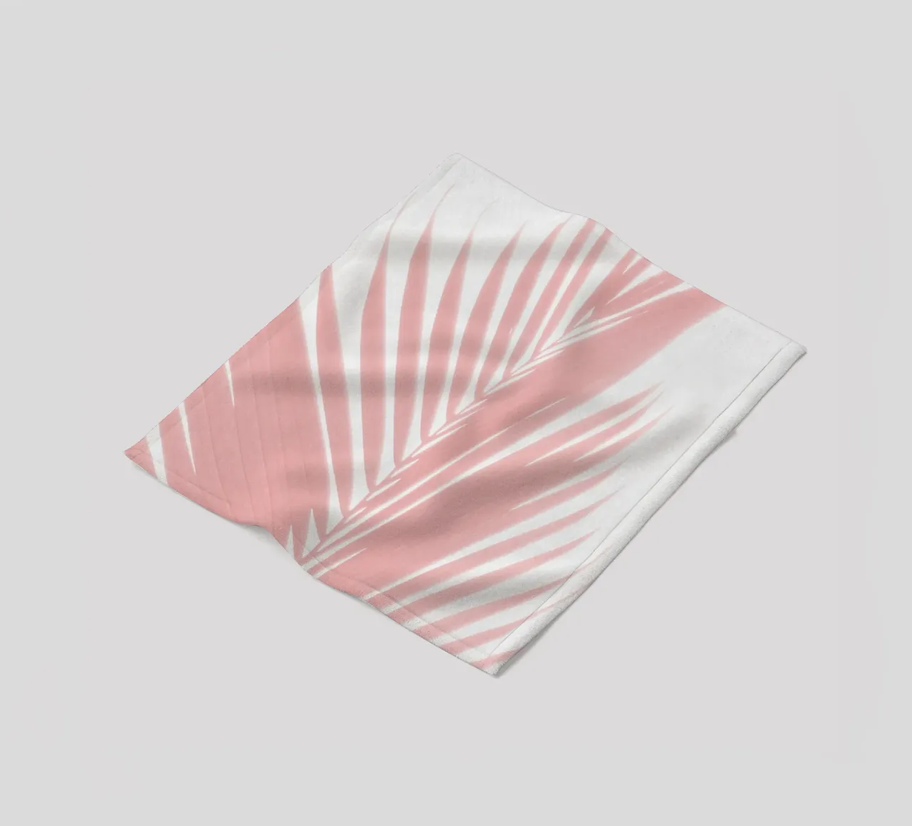 Pink Palm Leaves III fleece blanket by amini54
