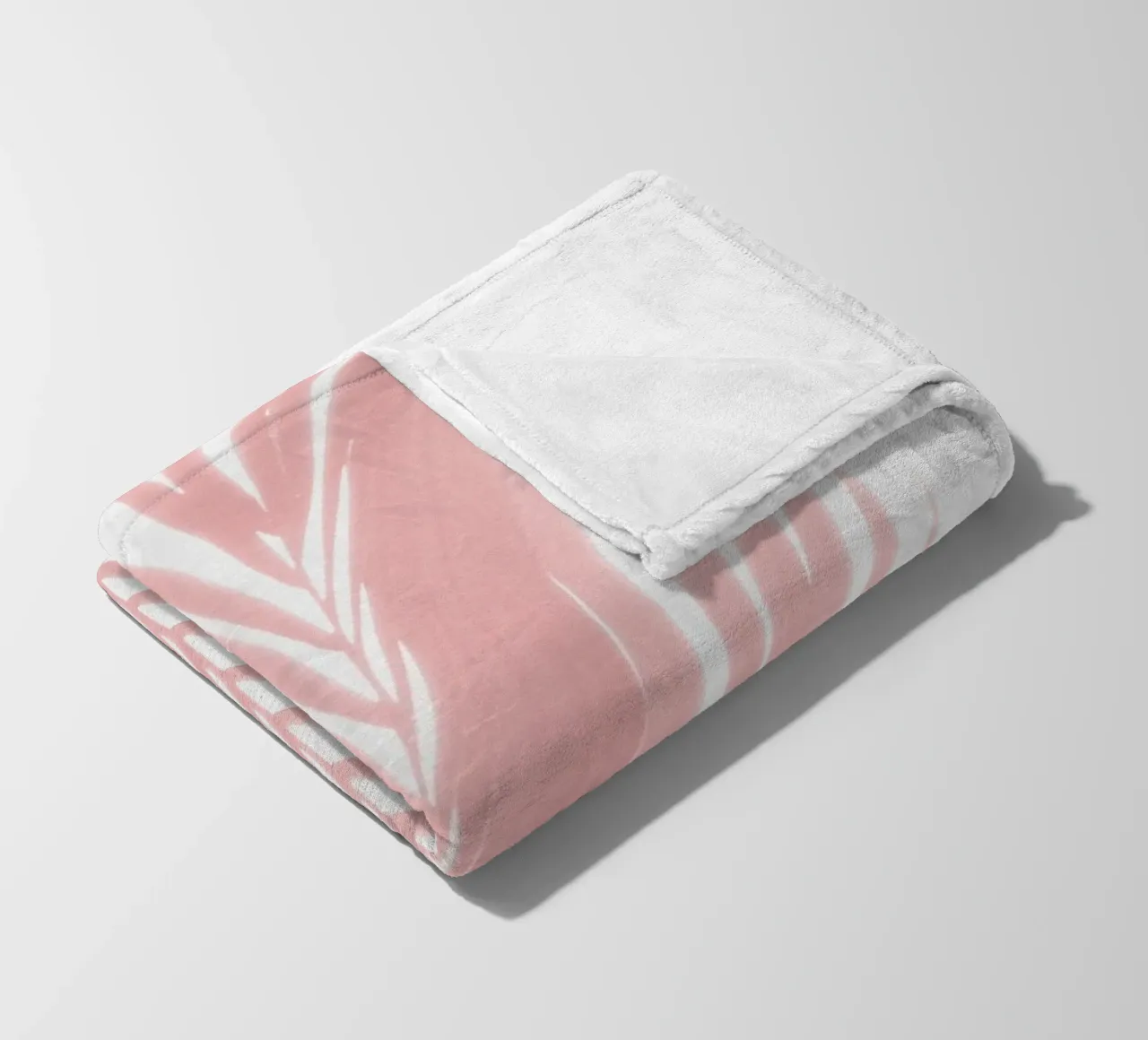 Pink Palm Leaves III fleece blanket by amini54