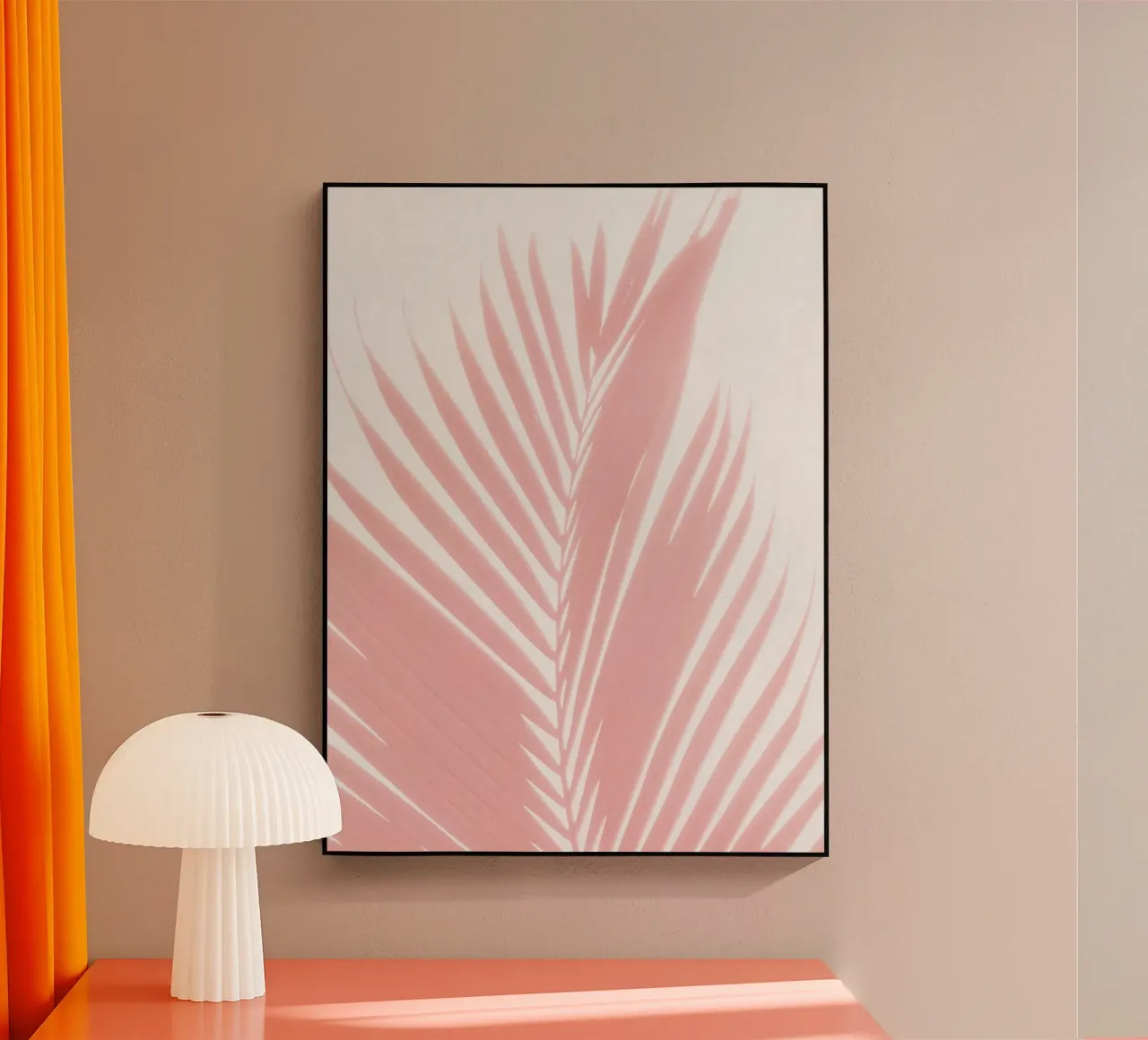 Pink Palm Leaves III acrylic glass by amini54