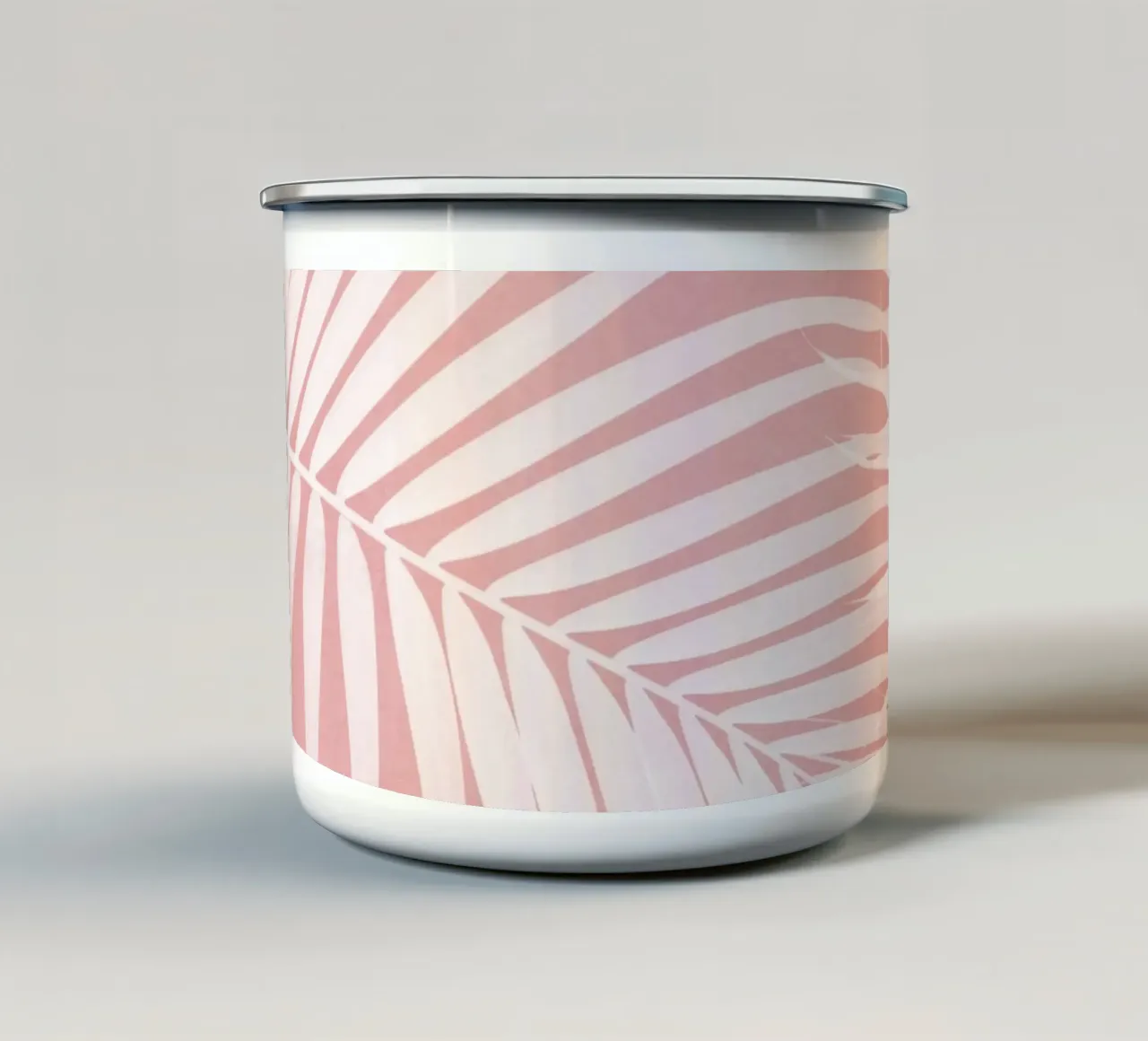 Foglie di palma rosa IV tazza in smalto da amini54