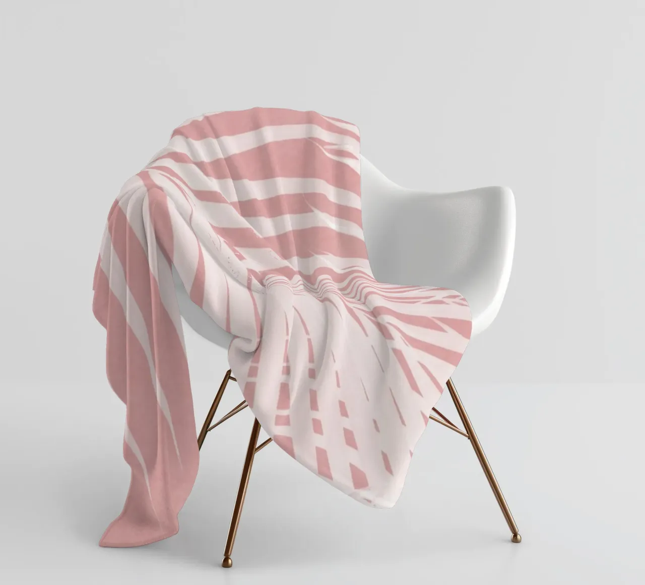 Foglie di palma rosa IV coperta in pile da amini54