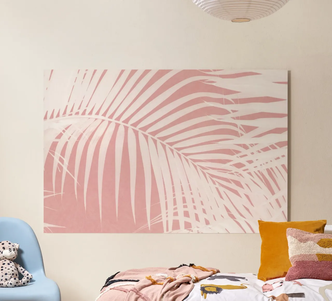 Pink Palm Leaves IV acrylic glass by amini54