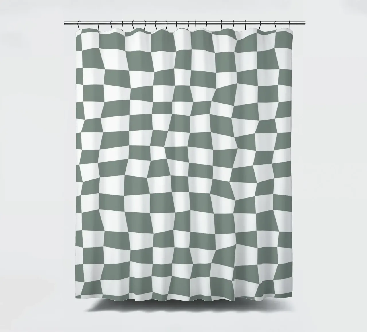 Checker Board Green tenda da doccia da Kate Westworth