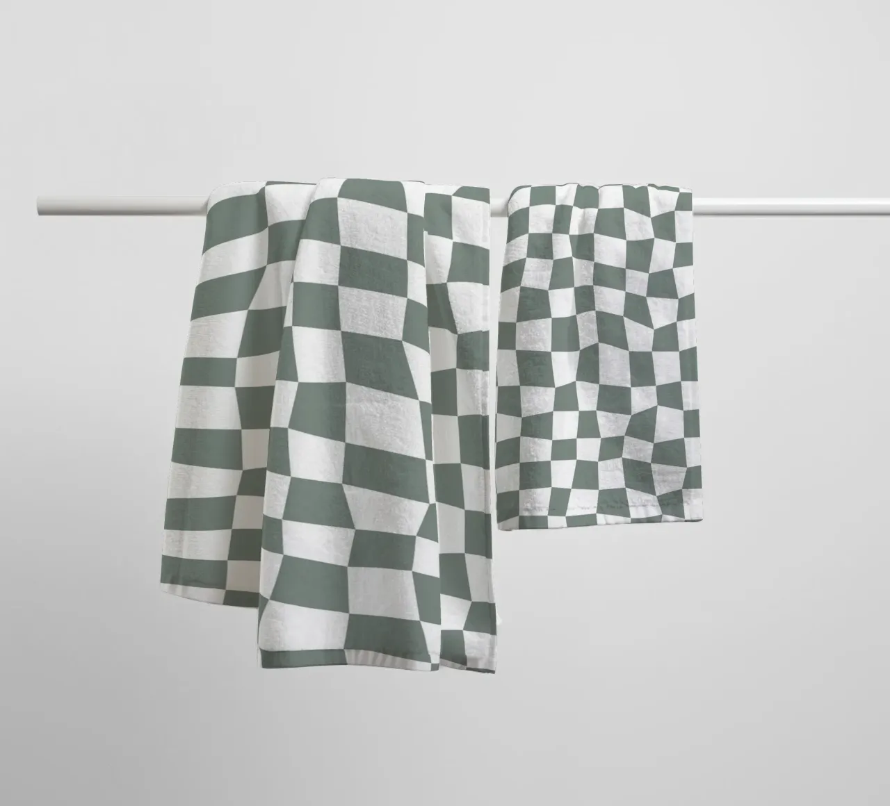 Checker Board Green asciugamano da bagno da Kate Westworth