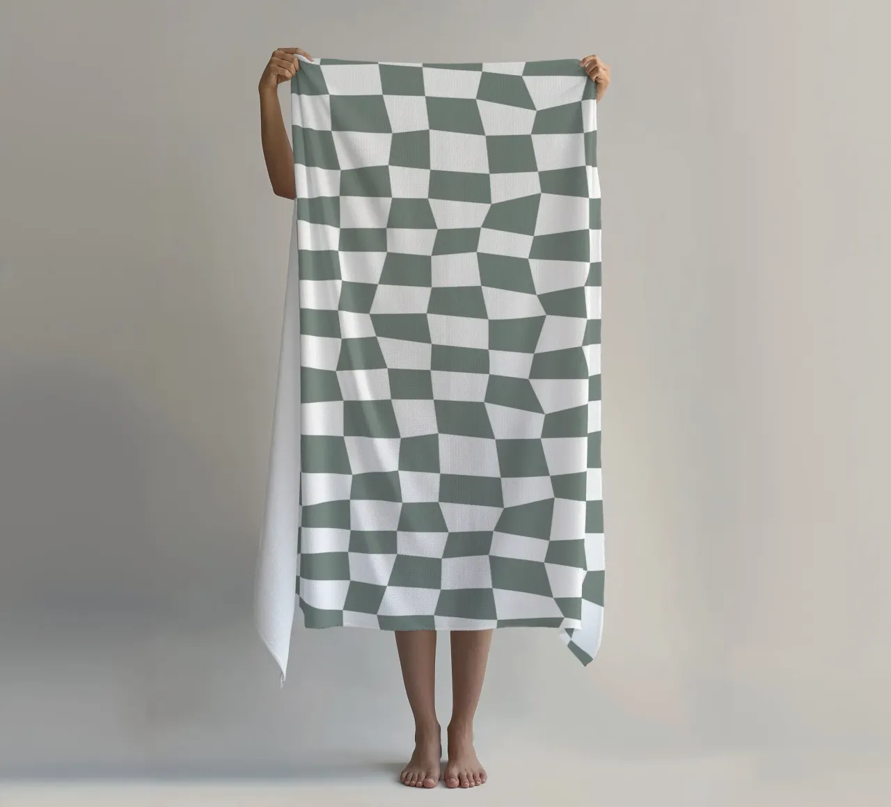 Checker Board Green telo mare da Kate Westworth