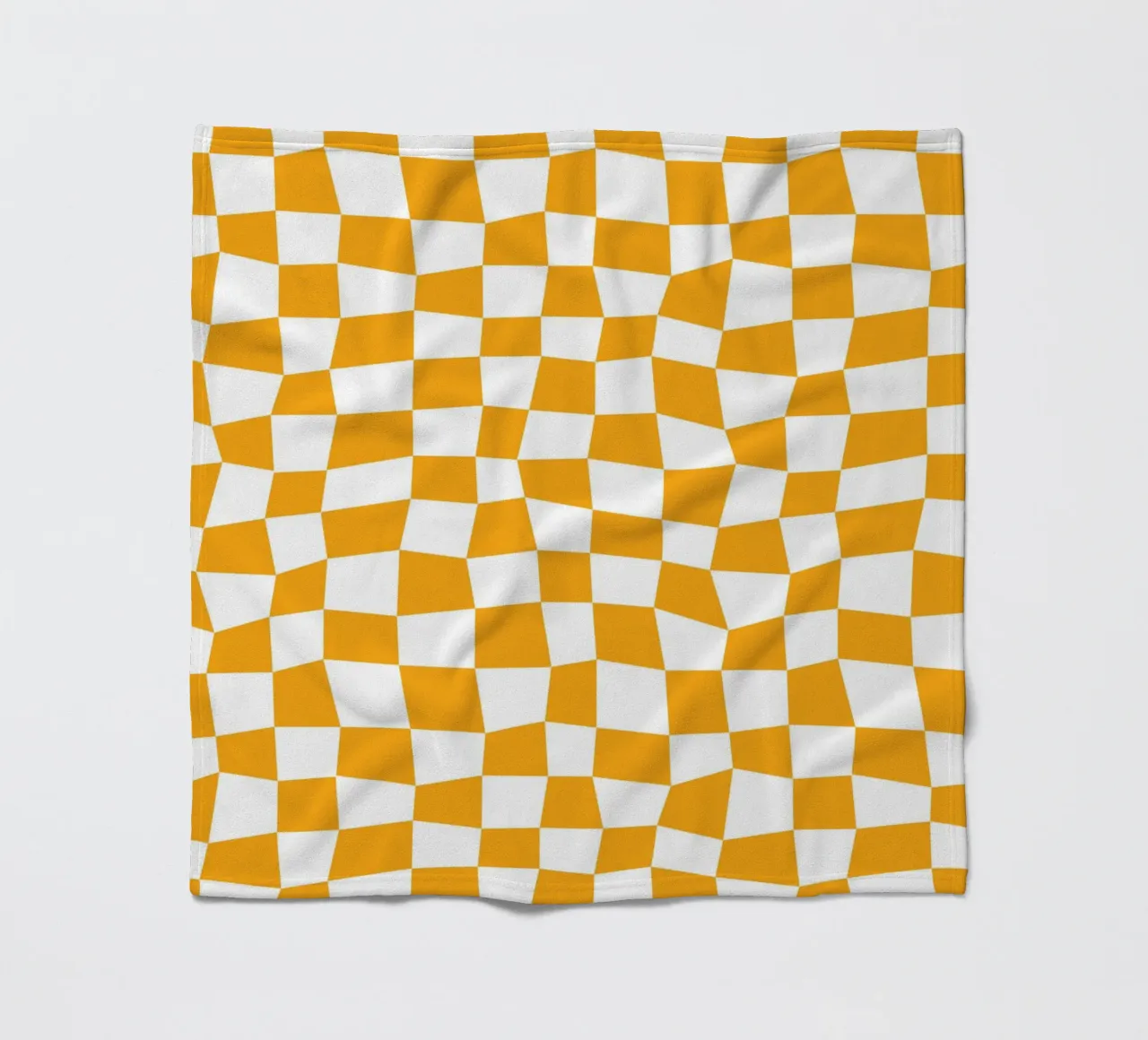 Checker Board Yellow fleece blanket by Kate Westworth