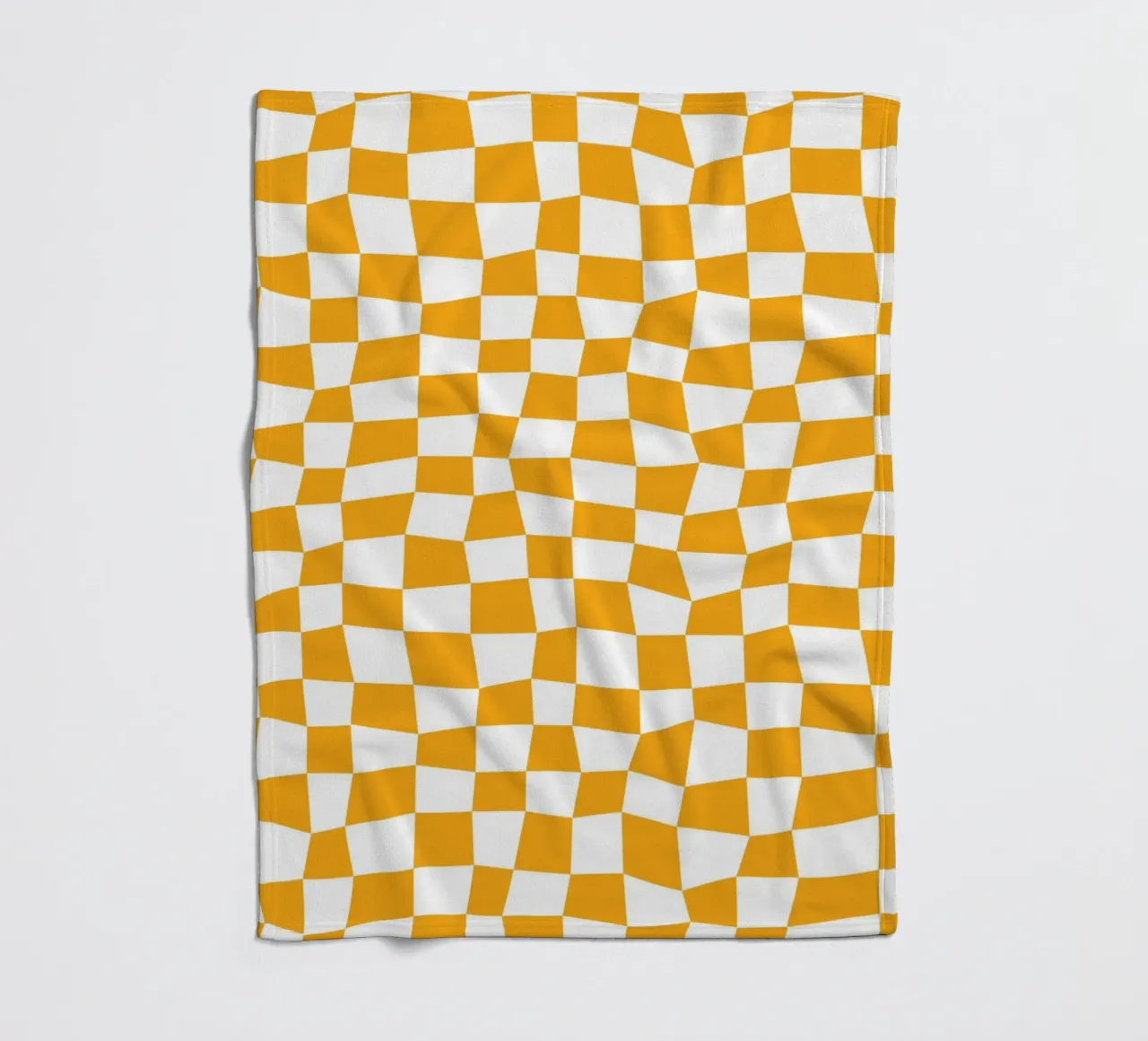 Checker Board Yellow fleece blanket by Kate Westworth