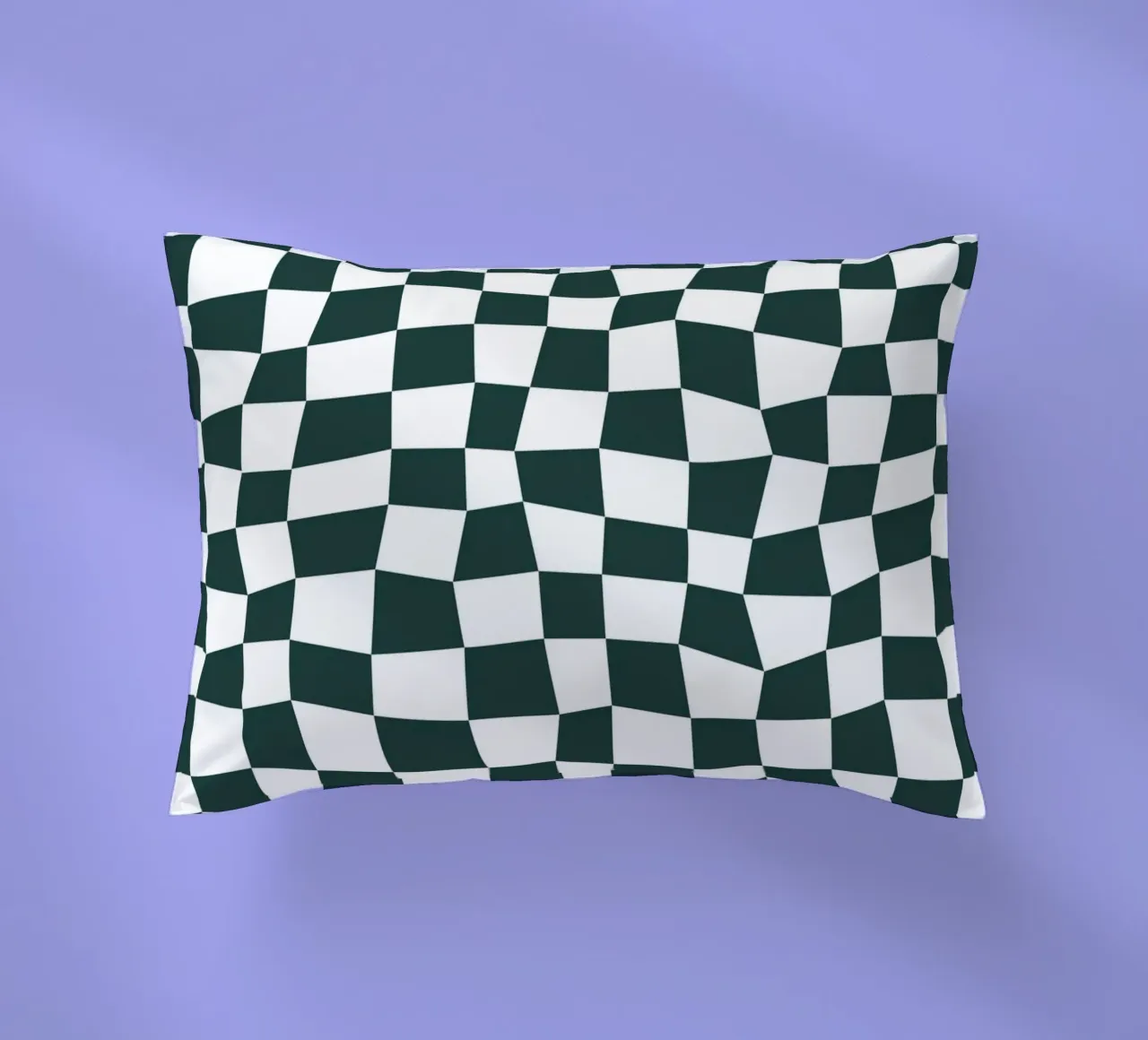 Checker Board Dark Green cuscino da Kate Westworth