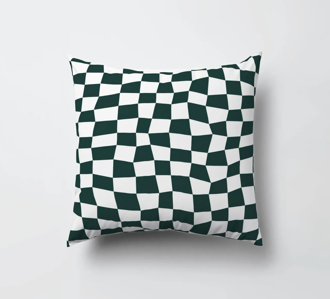Checker Board Dark Green cuscino da Kate Westworth